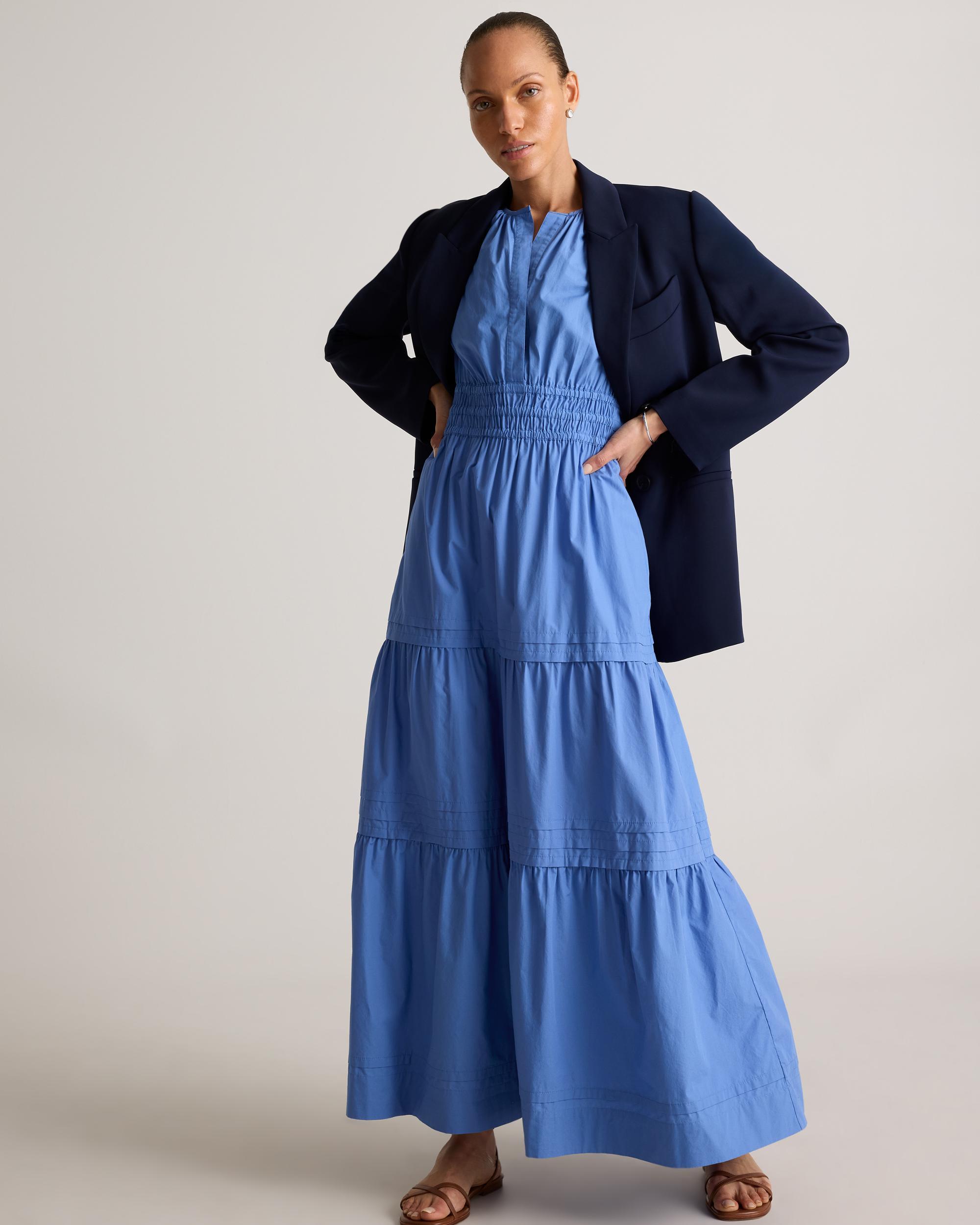 Quince | Women's Poplin Tiered Maxi Dress Size XS, Cotton Product Image