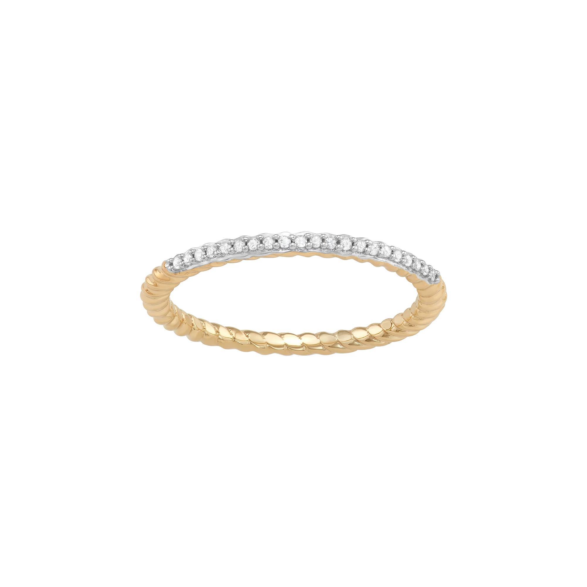 Jewelexcess Sterling Silver Diamond Accent Rope Ring, Women's, Size: 8, Silver Tone Product Image
