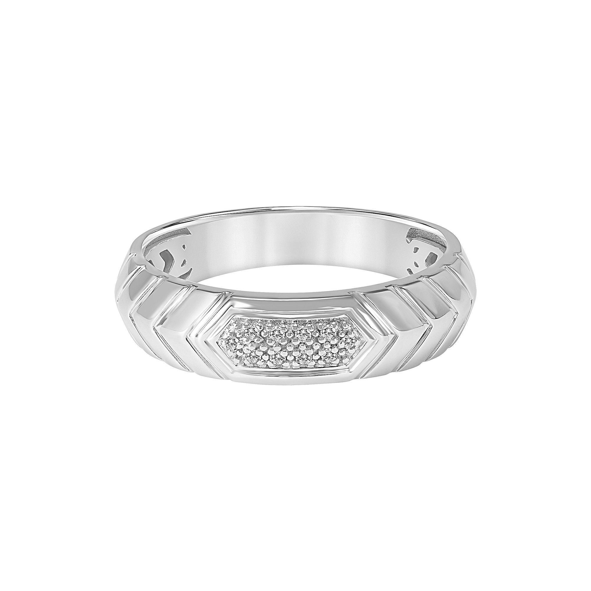 AXL 10k White Gold Diamond-Accent Mens Wedding Band 10k Whgold Product Image