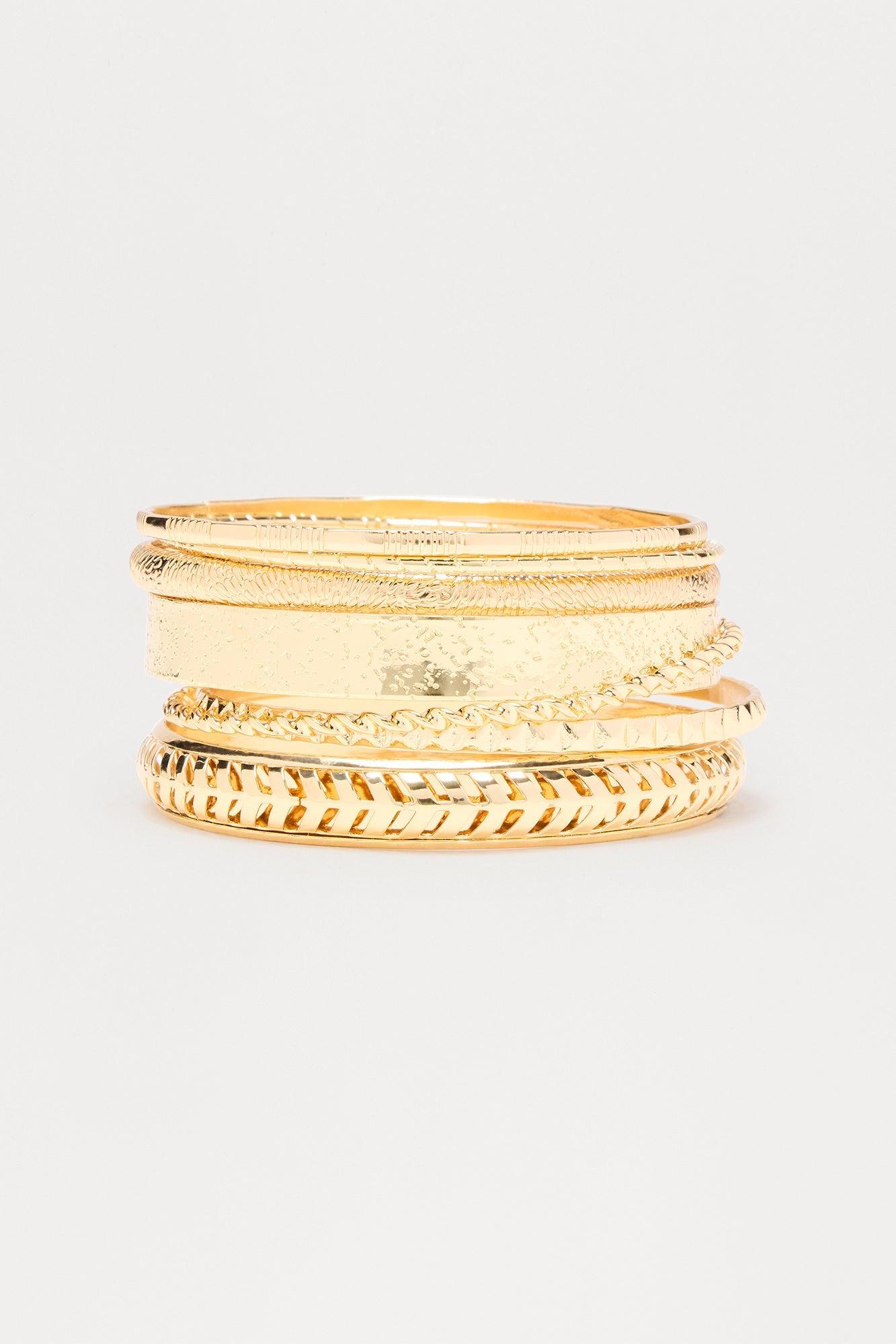 Nelly 7 Piece Bangle Bracelet Set - Gold Female Product Image