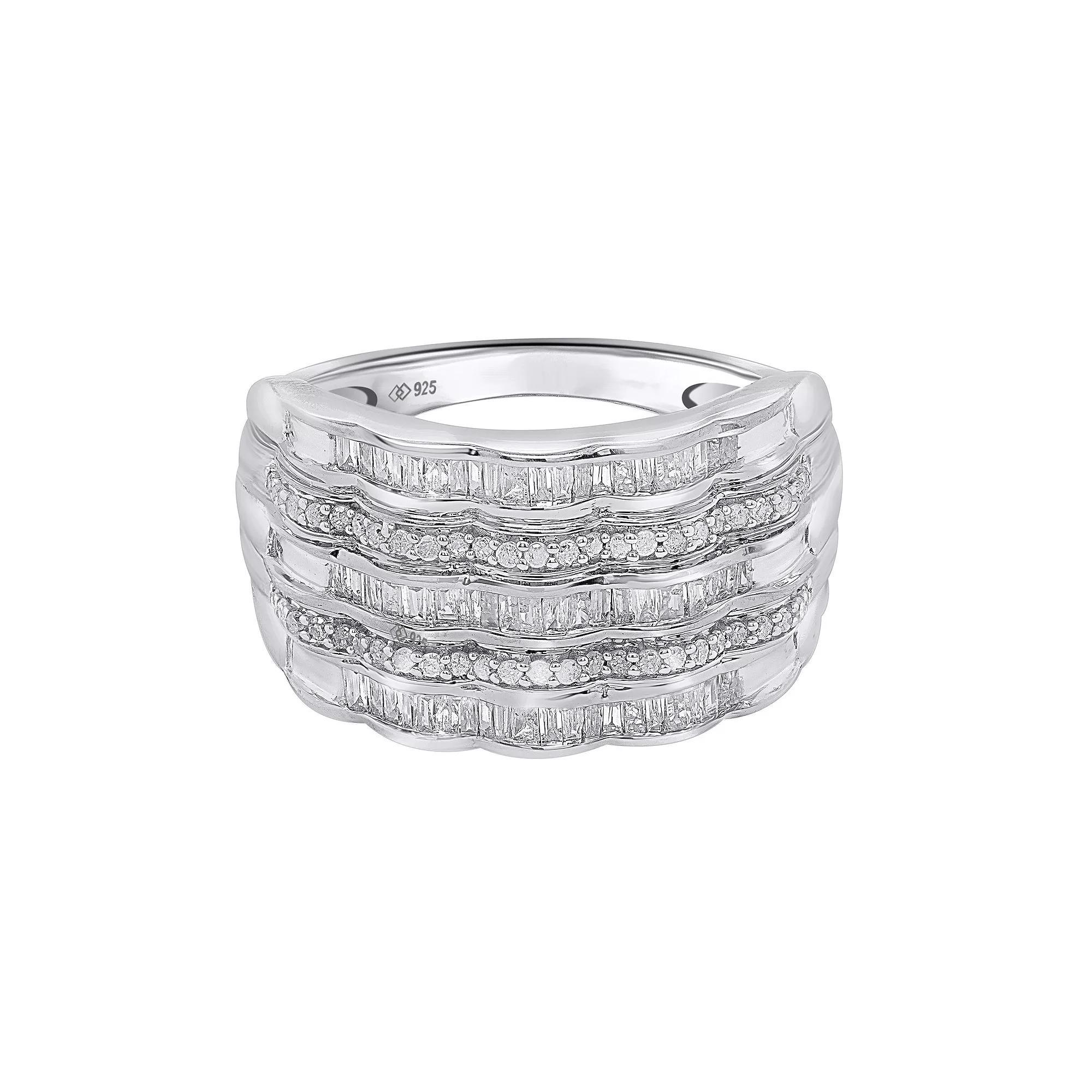 Sterling Silver 1/2 Carat T.W. Diamond Layer Ring, Women's, Size: 9, Silver Tone Product Image