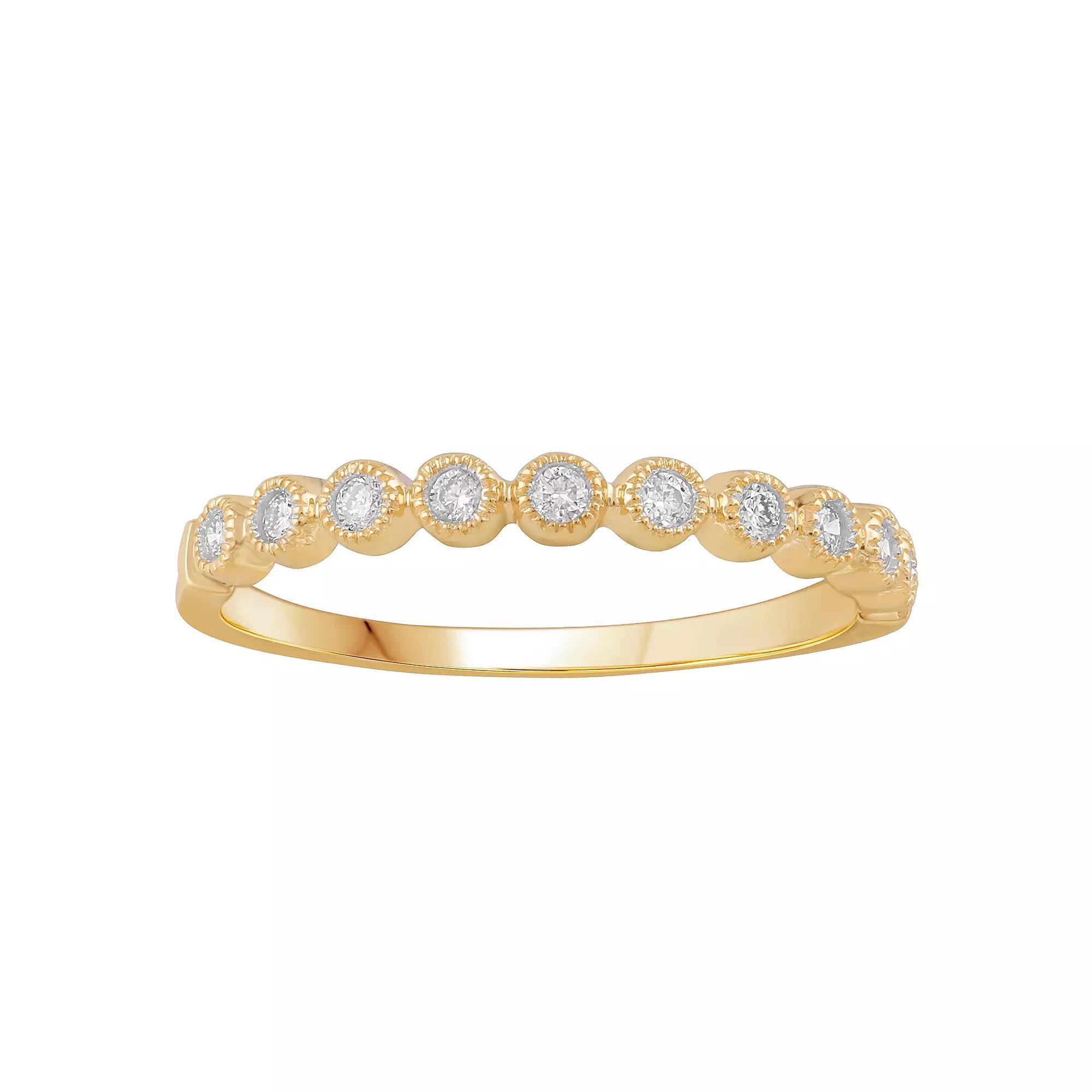 10k Gold 1/6 Carat T.W. Diamond Band Ring, Women's, Size: 7, Yellow Product Image
