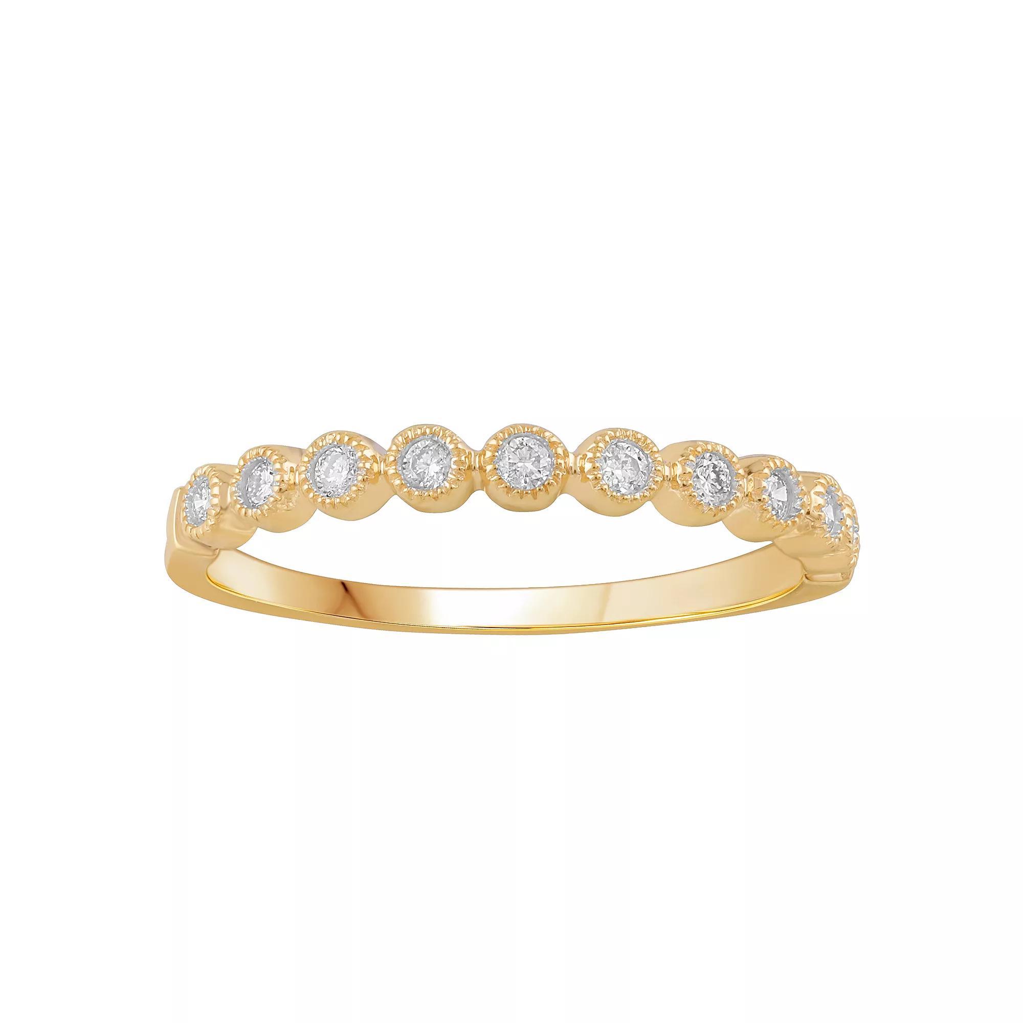 10k Gold 1/6 Carat T.W. Diamond Band Ring, Women's, Size: 7, Yellow Product Image