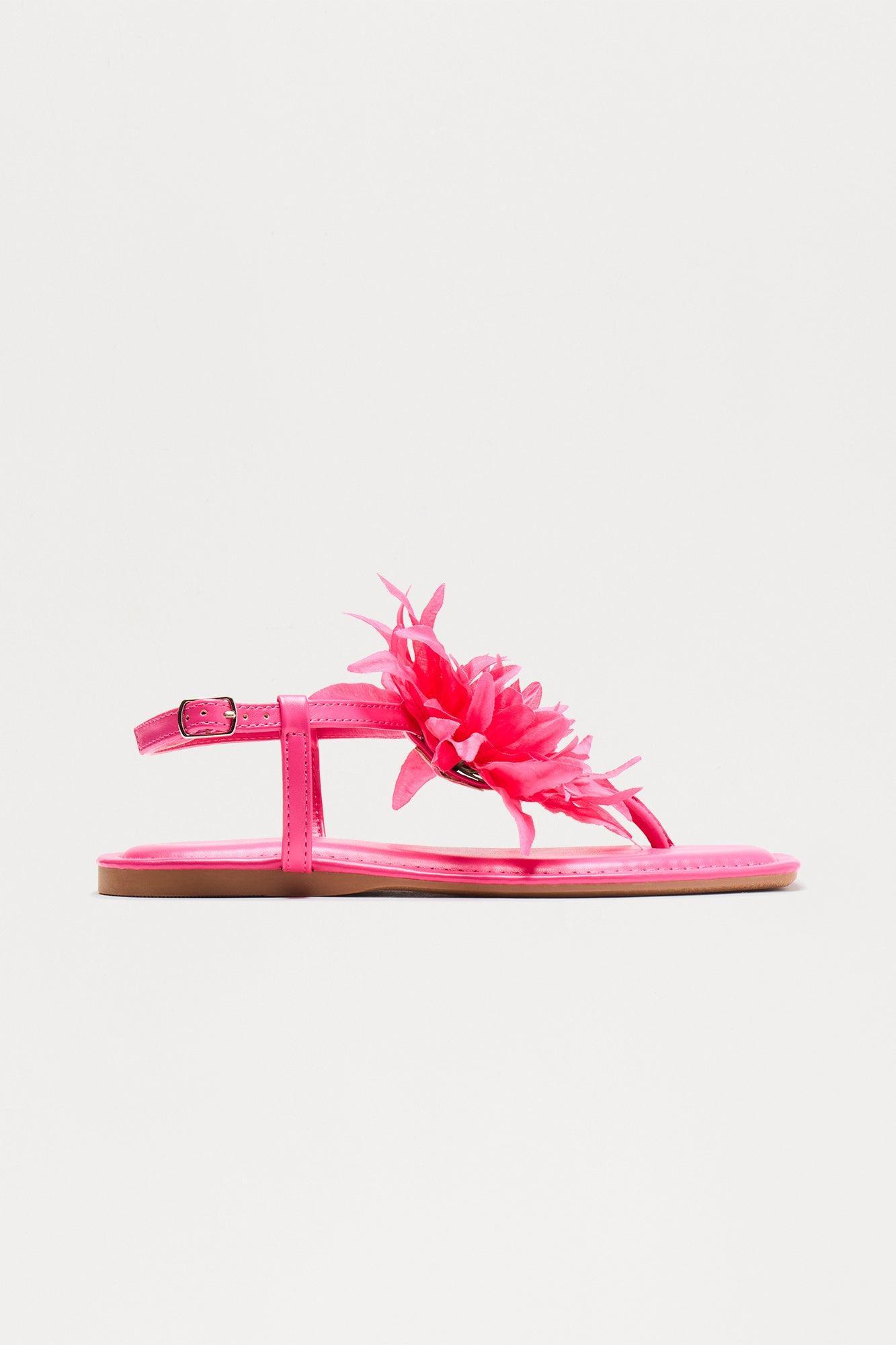 Joyful Flower Slingback Sandals - Pink Product Image