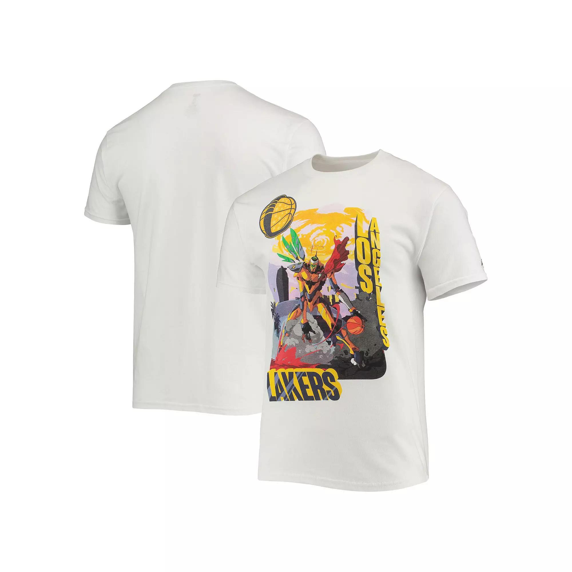 Men's NBA x McFlyy White Los Angeles Lakers Identify Artist Series T-Shirt, Size: XL Product Image