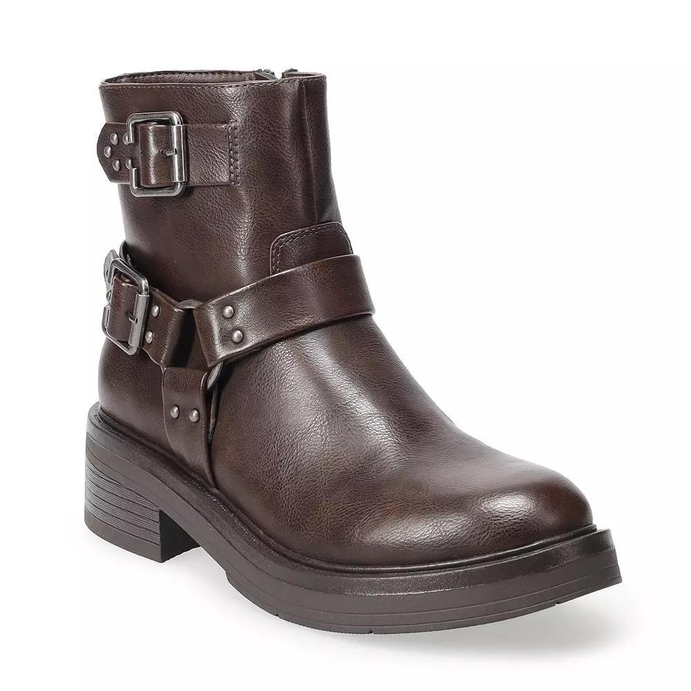 SO® Women's Harness Buckle Boots, Size: 5.5, Brown Product Image