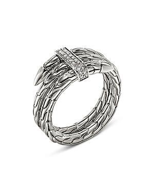 John Hardy Sterling Silver Spear Diamond Coil Ring Product Image