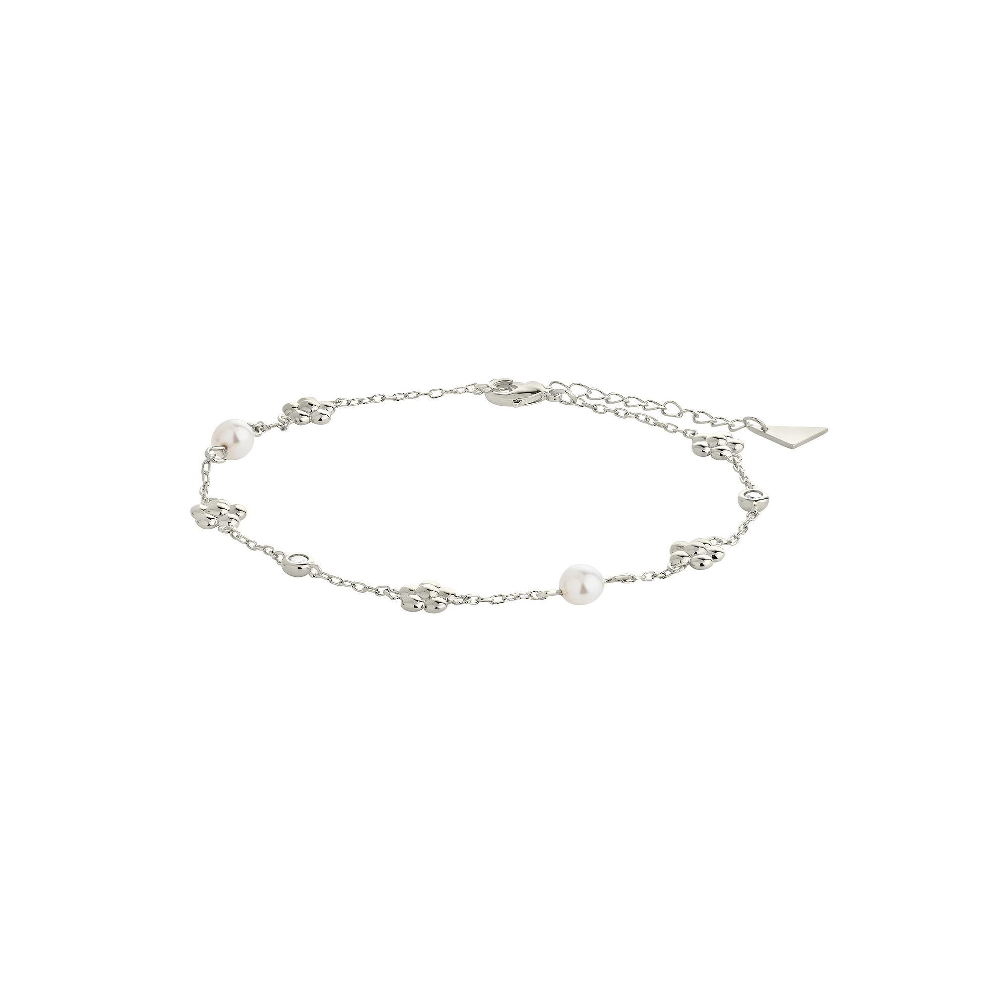 MC Collective Pearl Blossom Anklet, Women's, Silver Tone Product Image