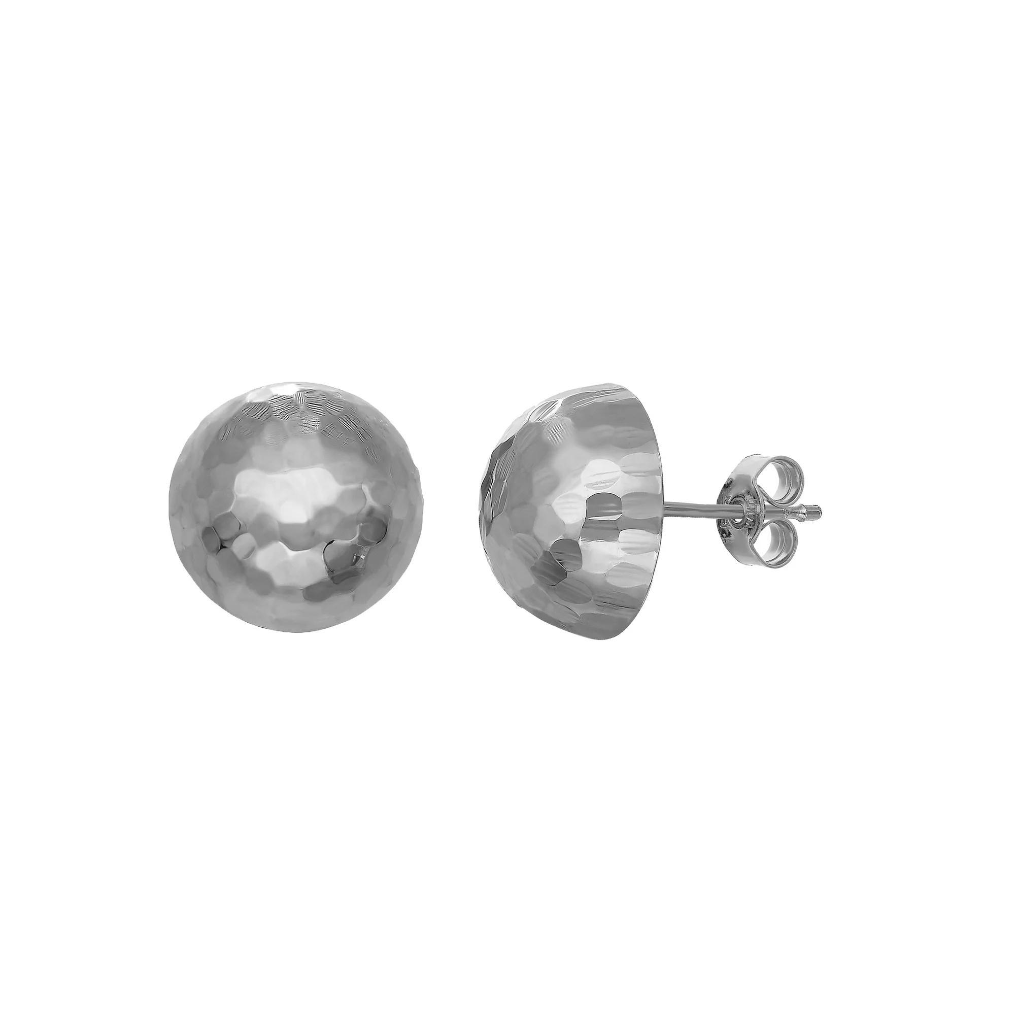 Jordan Blue 10k Gold Hammered Ball Stud Earrings, Womens, 10k Whgold Product Image