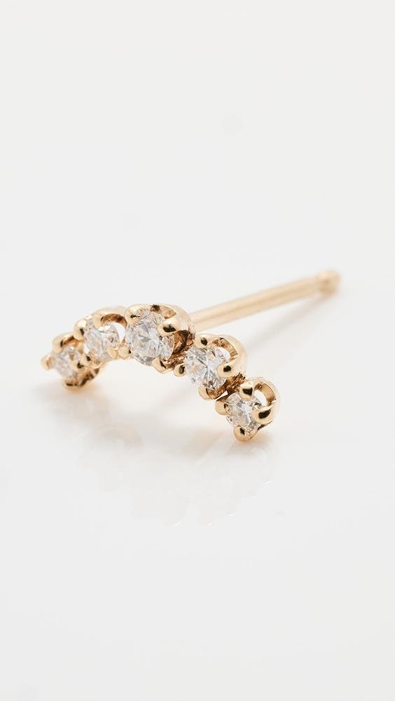 Zoe Chicco 14k Graduated Curved Prong Set Earring Stud | Shopbop Product Image