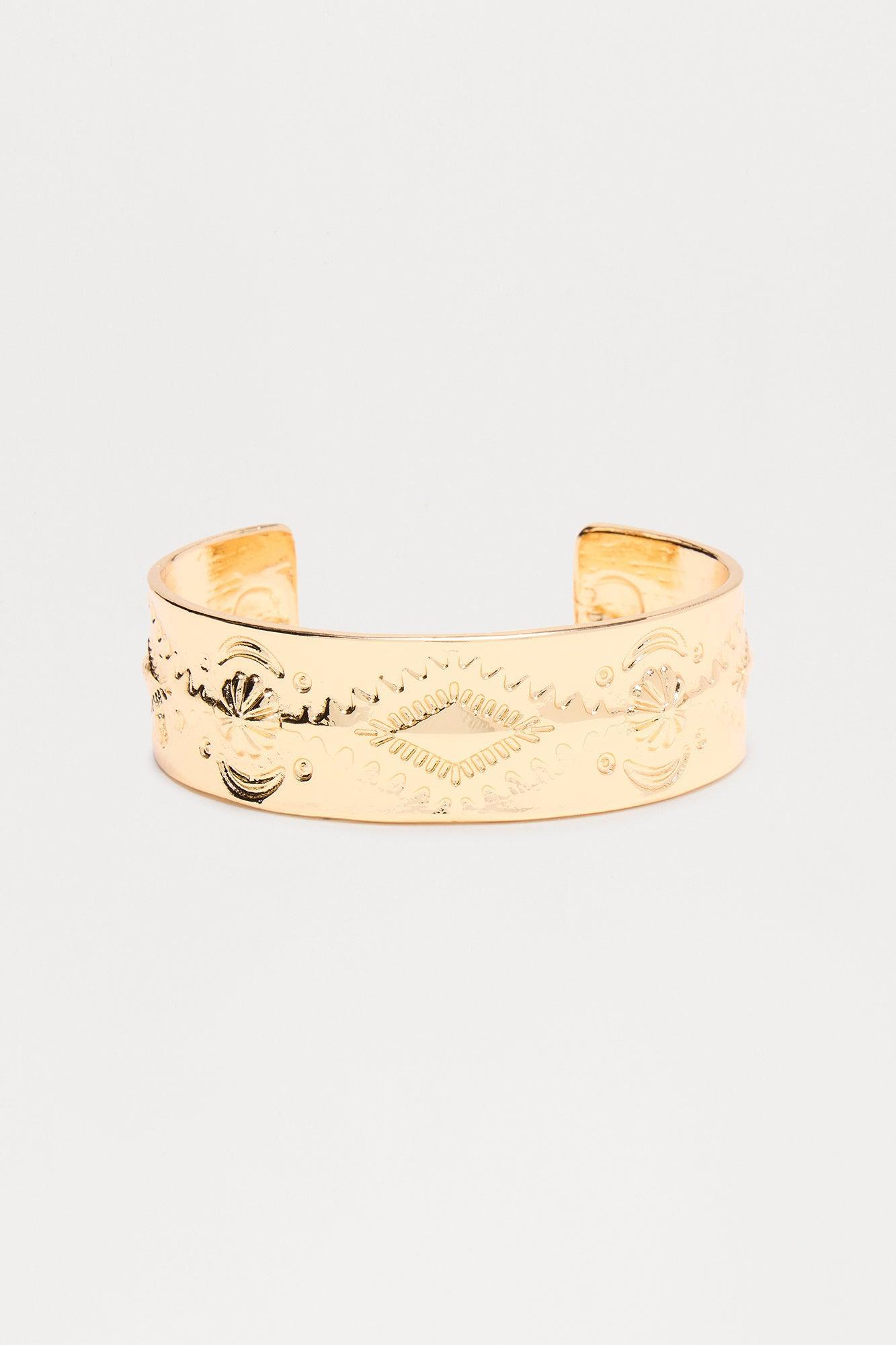 Night Sky Dream Tribal Cuff Bracelets - Gold Product Image