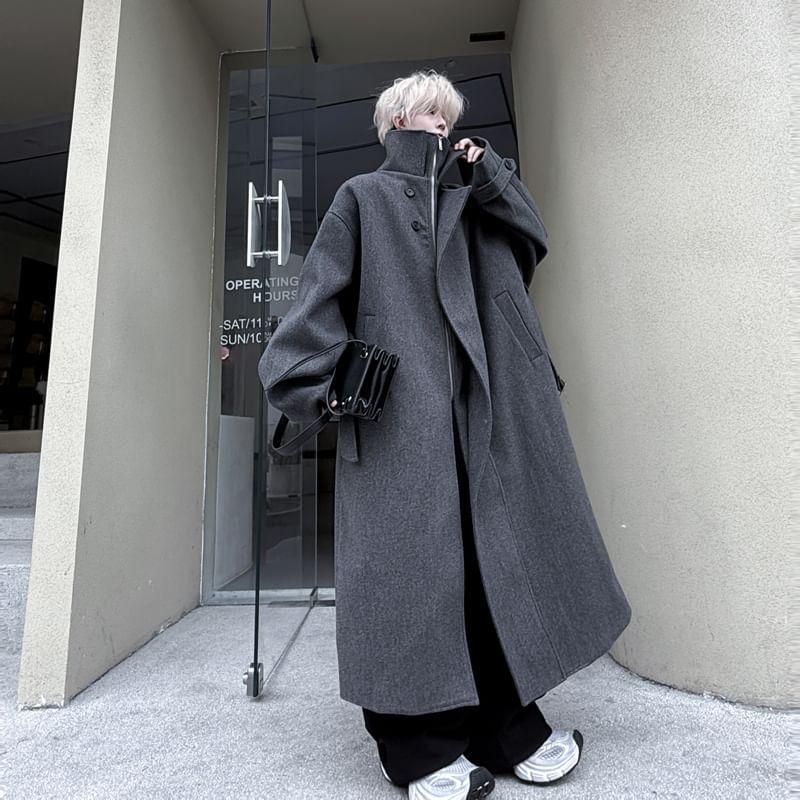 Plain Maxi Zip Coat Product Image