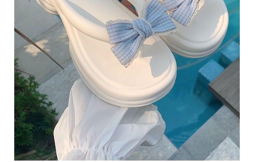 Bow Accent Platform Flip Flops Product Image