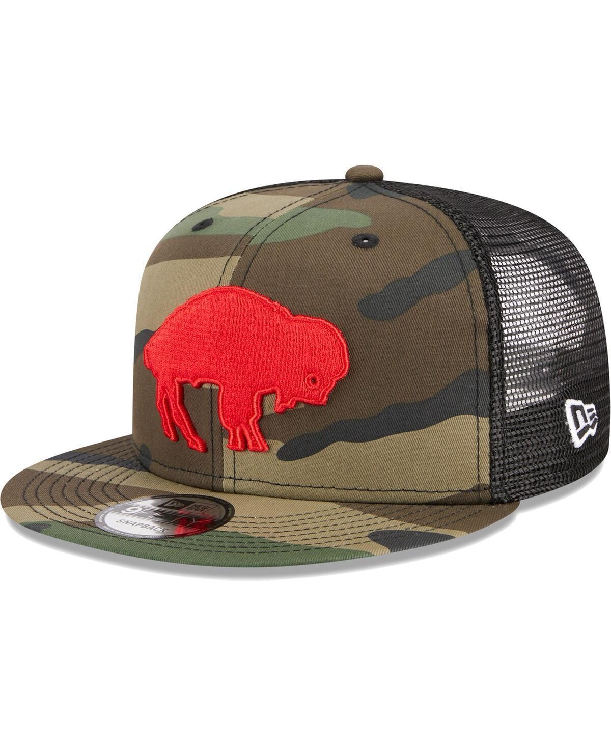 Mens New Era Camo Buffalo Bills Throwback Main Trucker 9FIFTY Snapback Hat Product Image
