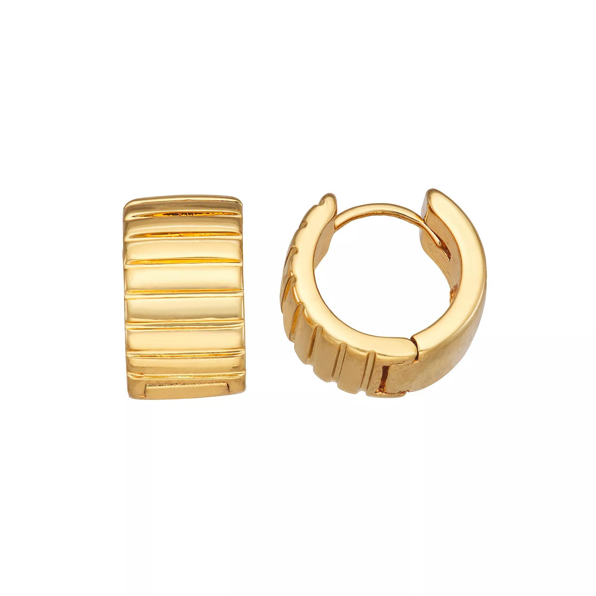 Nine West Gold Tone Huggie Earrings, Women's Product Image
