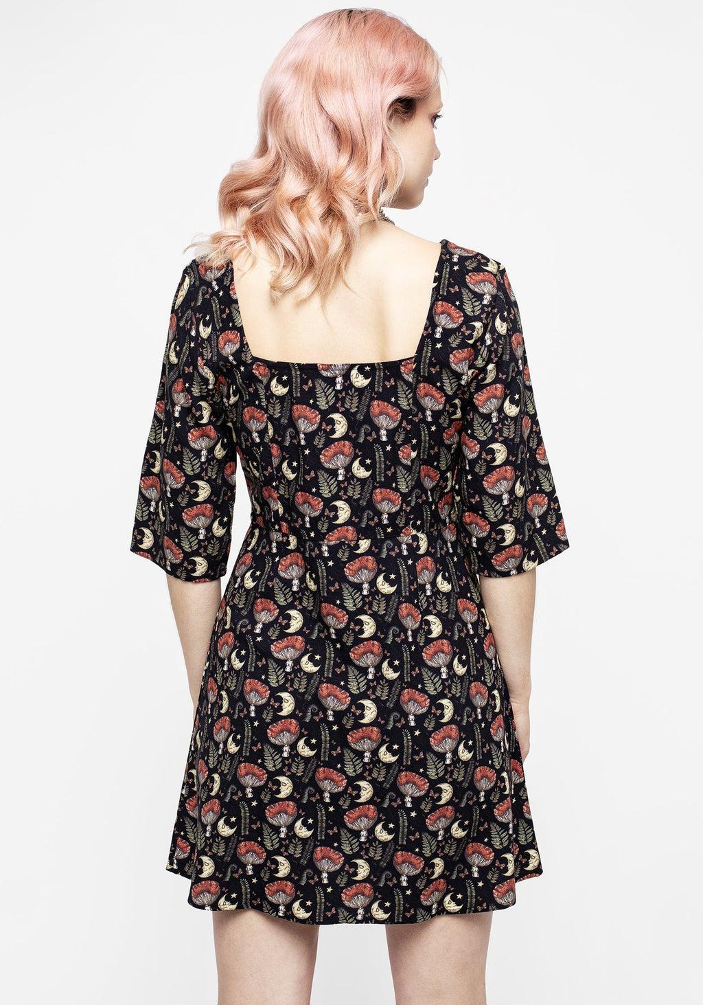 Dreamfast Mushroom Moon Print Mini Dress Product Image