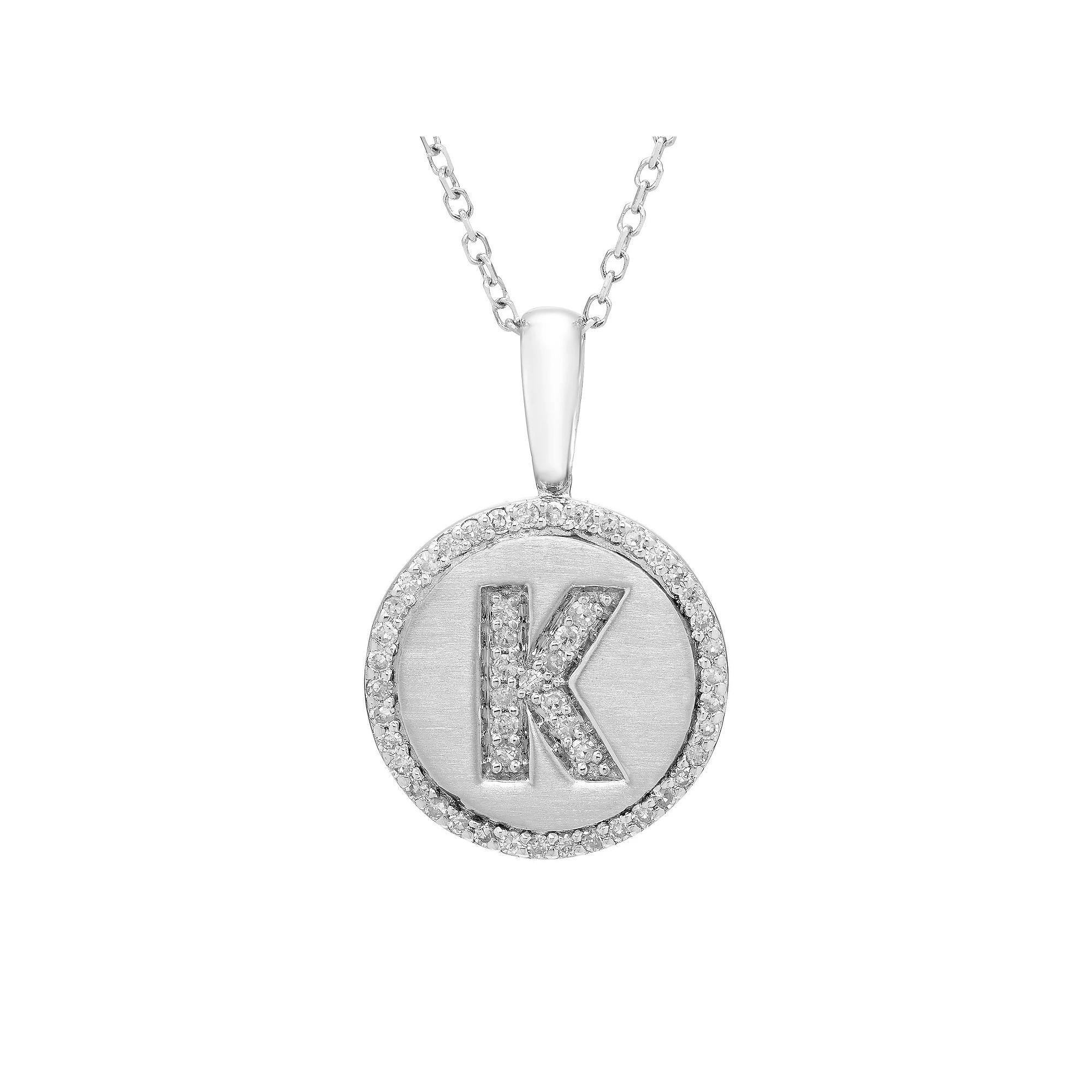 It's Personal Sterling Silver & Diamond Accent Initial Pendant Necklace, Women's, Size: 18" Product Image