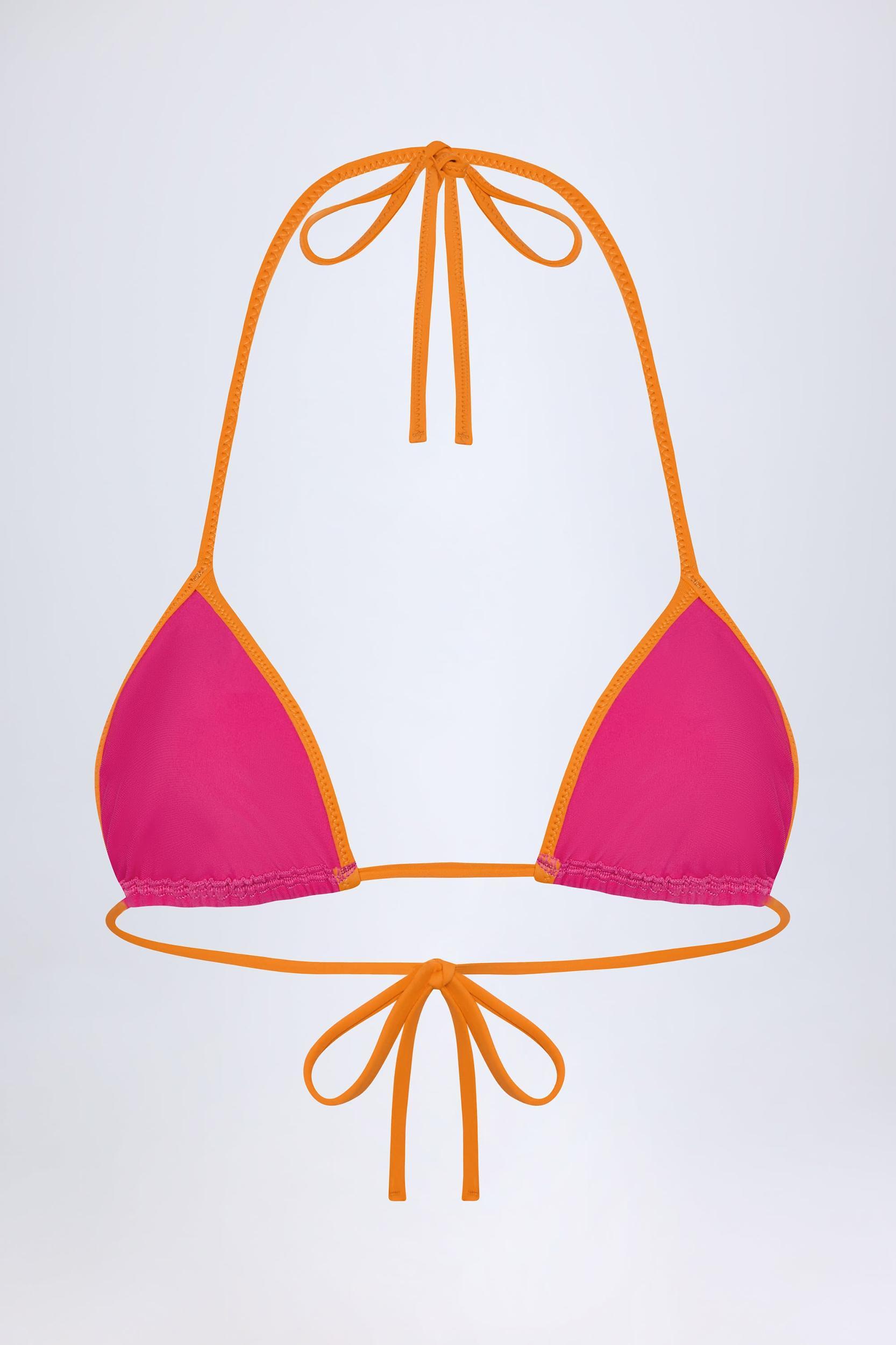 Triangle Bikini Top in Fuchsia Pink Product Image