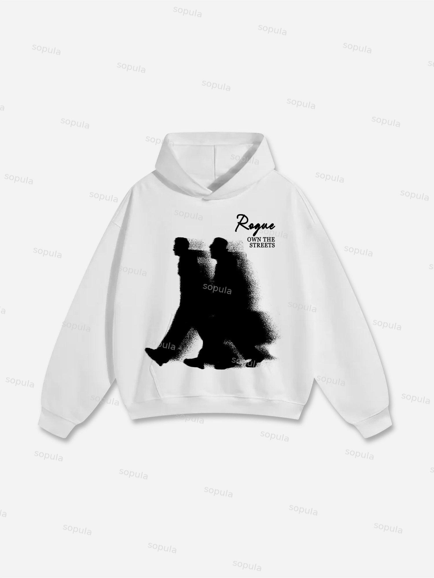 Abstract Graphic Rogue Print Cotton Hoodie Product Image