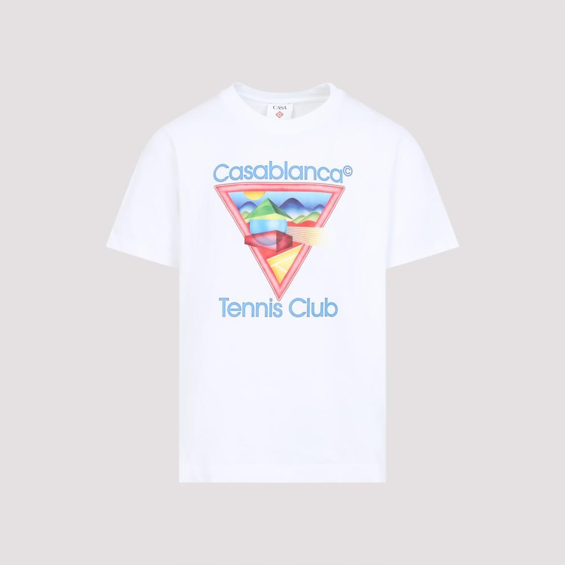 CASABLANCA Cotton Crew Neck T-shirt With Graphic Print In White Product Image