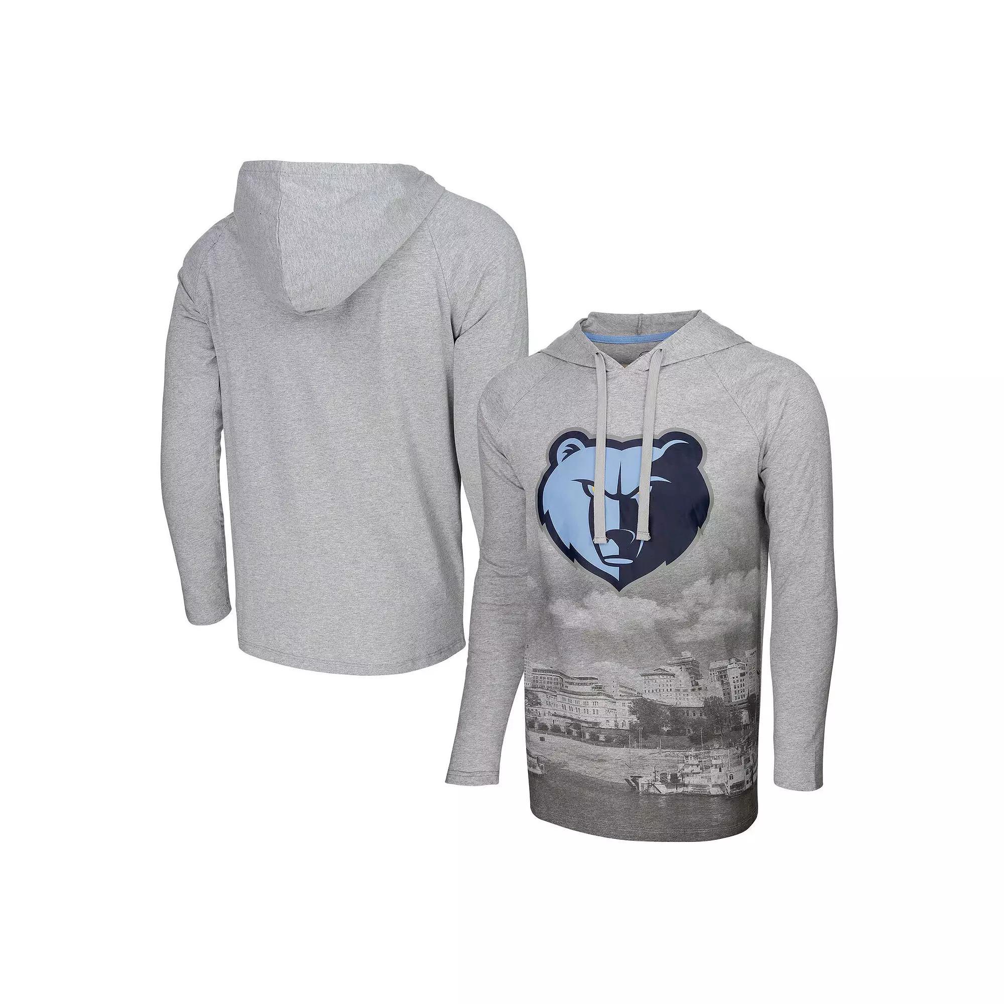 Men's Stadium Essentials Heather Gray Memphis Grizzlies Atrium Raglan Long Sleeve Hoodie T-Shirt, Size: XL, Grz Grey Product Image