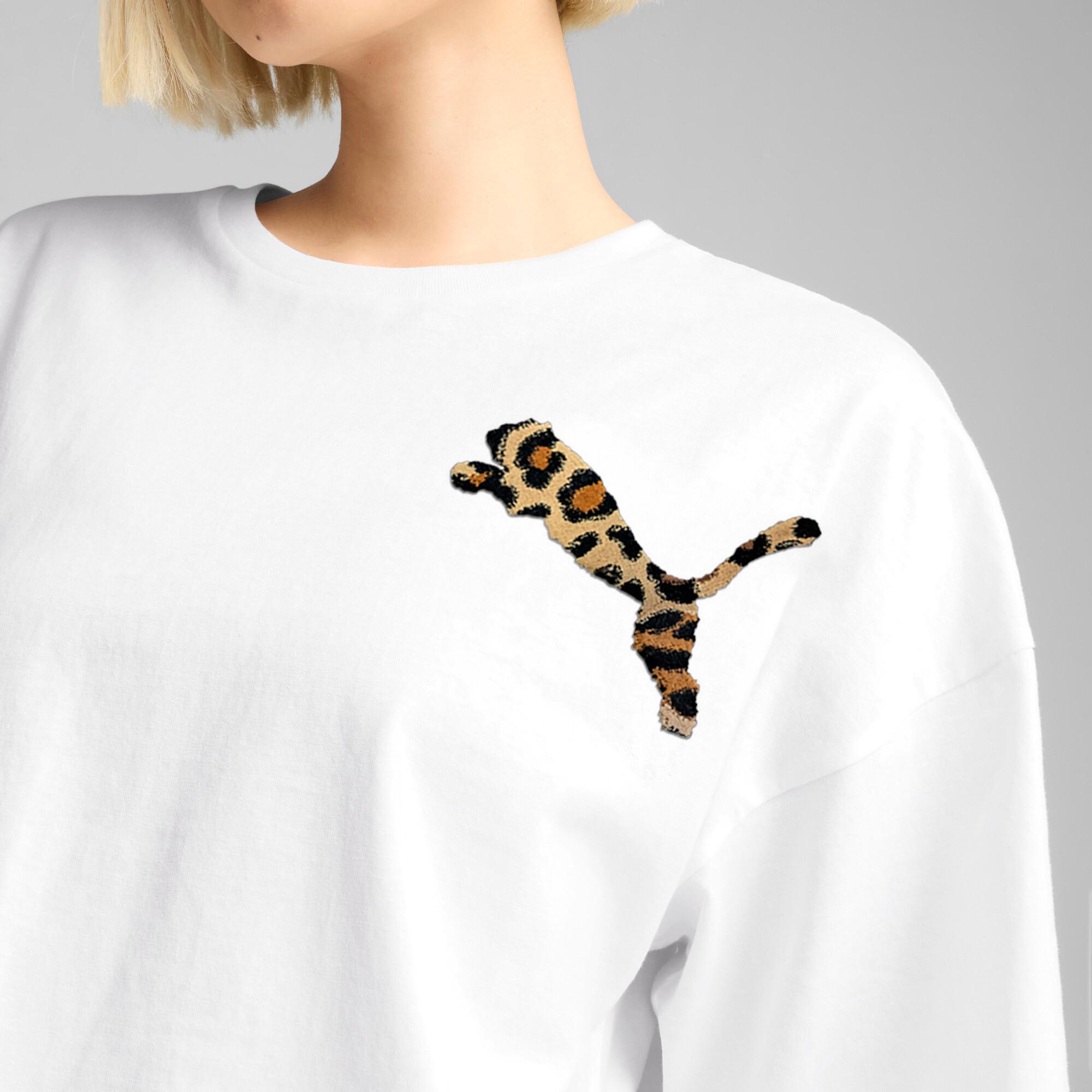 PUMA LEO LUXE Women's Oversized Short T-Shirt Product Image