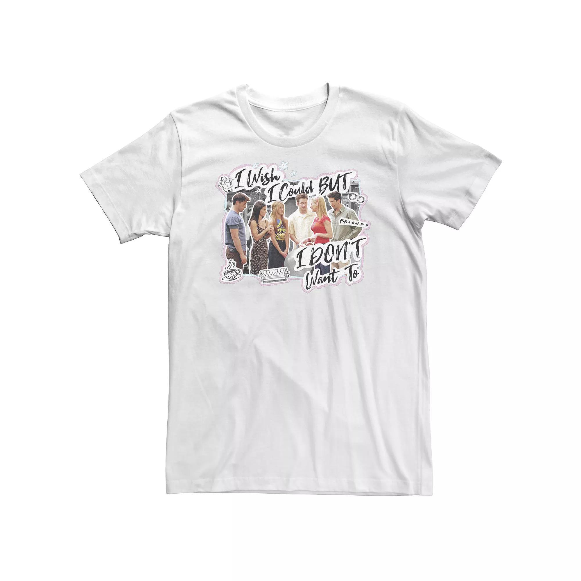 Big & Tall Friends I Wish I Could But I Don't Want To Tee, Men's, Size: 5XL, White Product Image