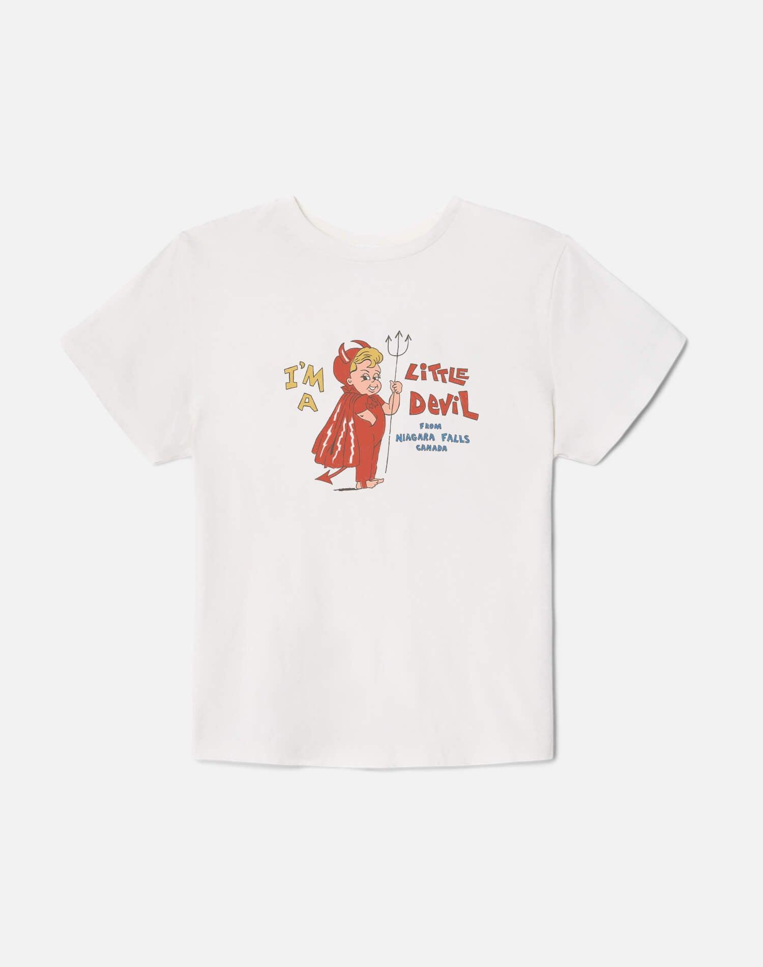 Classic "Little Devil" Tee - Vintage White Female Product Image