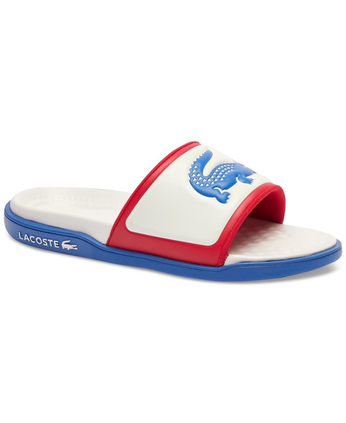 Lacoste Serve Slide Dual 1241CMA (Off-WhiteRed) Men's Sandals Product Image
