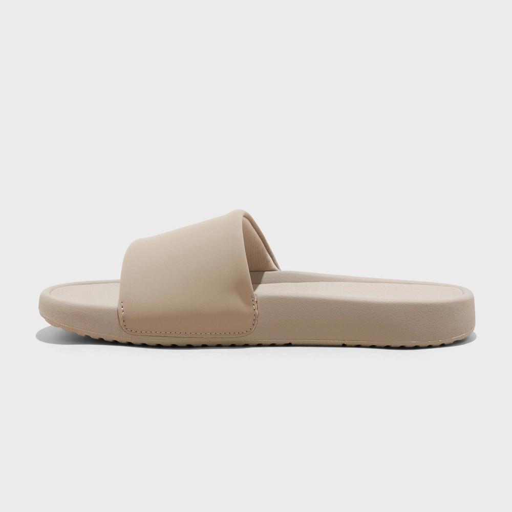 Womens Makenna Slide Sandals - All In Motion Taupe 10: Slip-On Open Toe, EVA Insole, Treaded Outsole Product Image