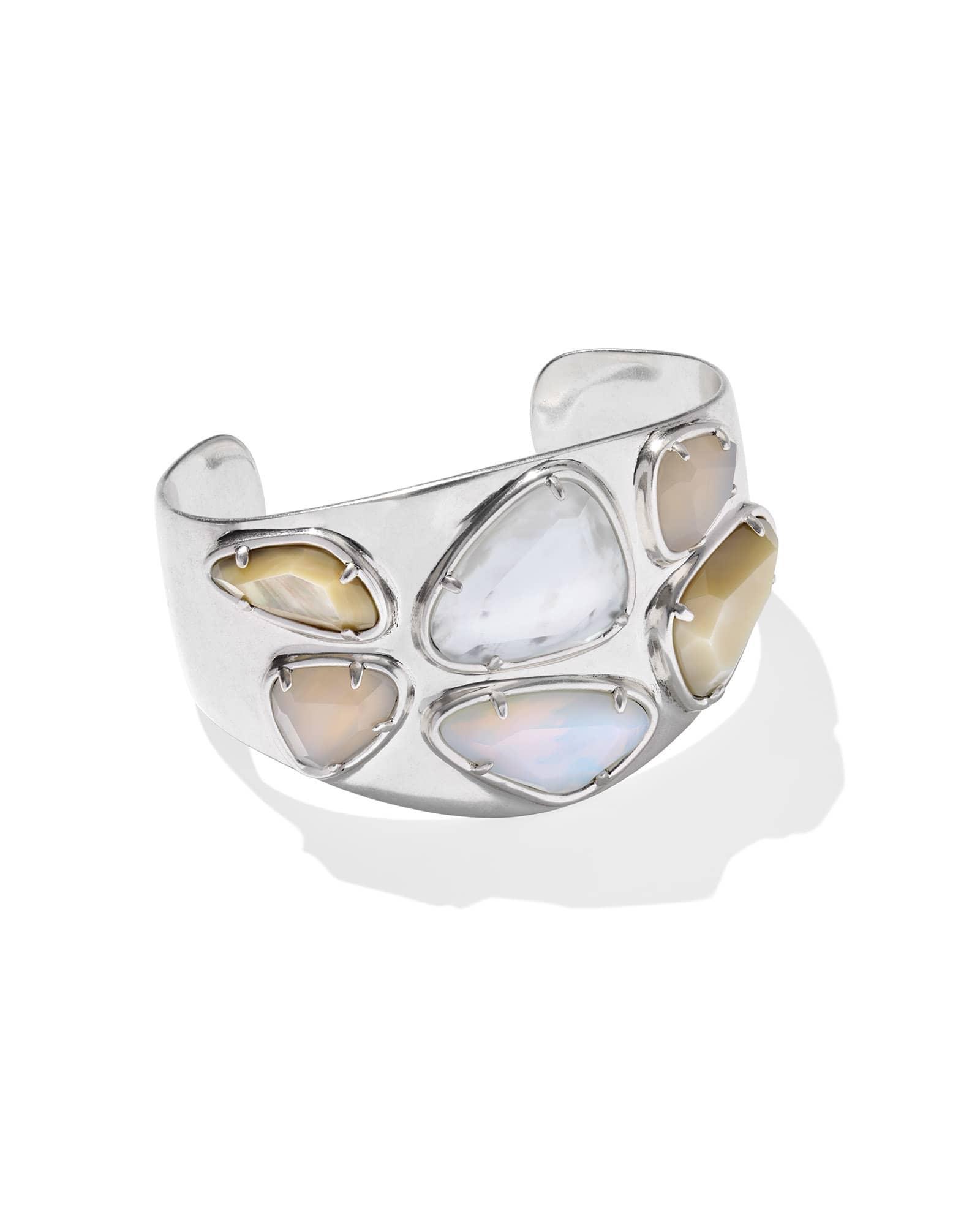 Margot Vintage Silver Statement Cuff Bracelet Product Image