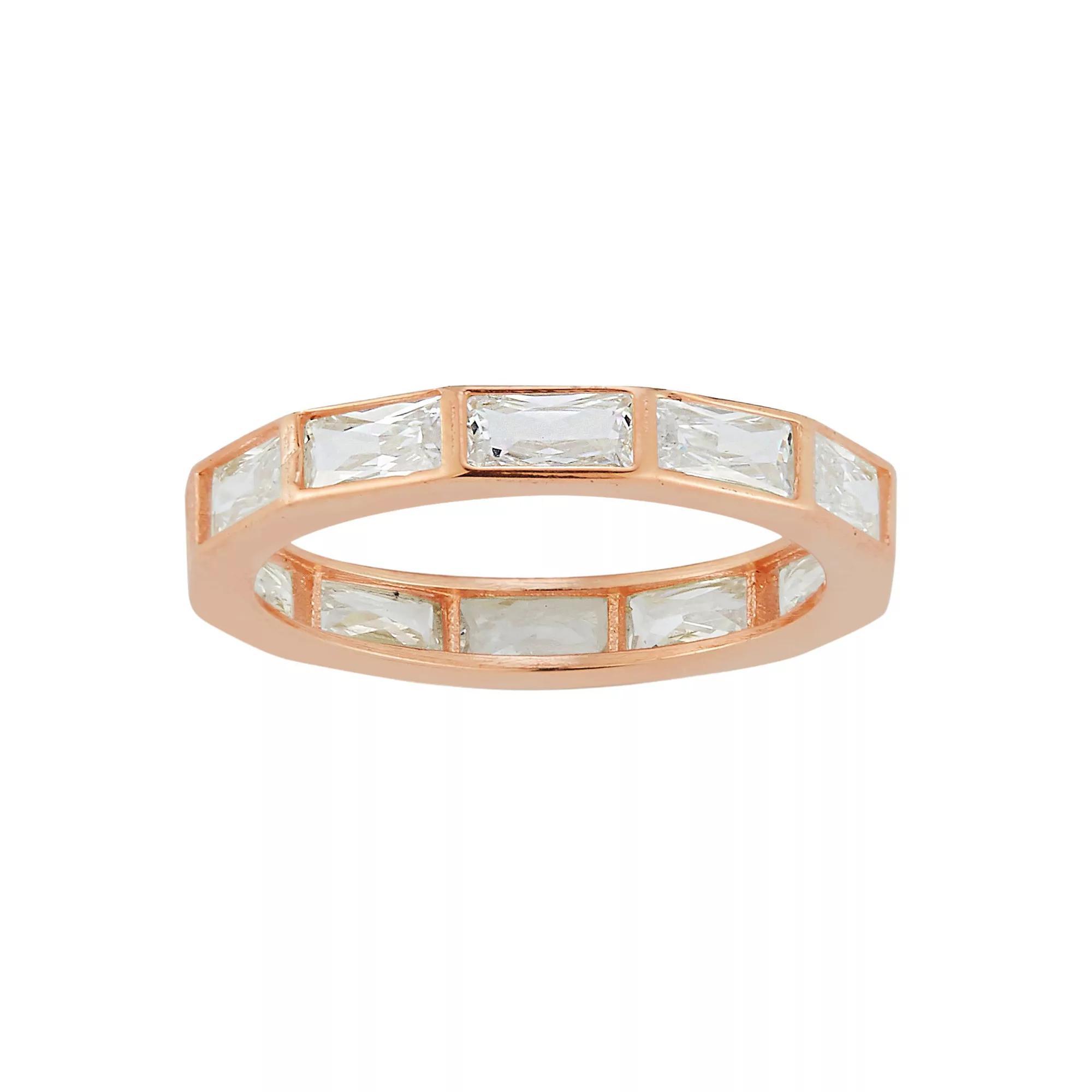 Sunkissed Sterling Cubic Zirconia Band Ring, Women's, Size: 8, Rose Gold Tone Product Image