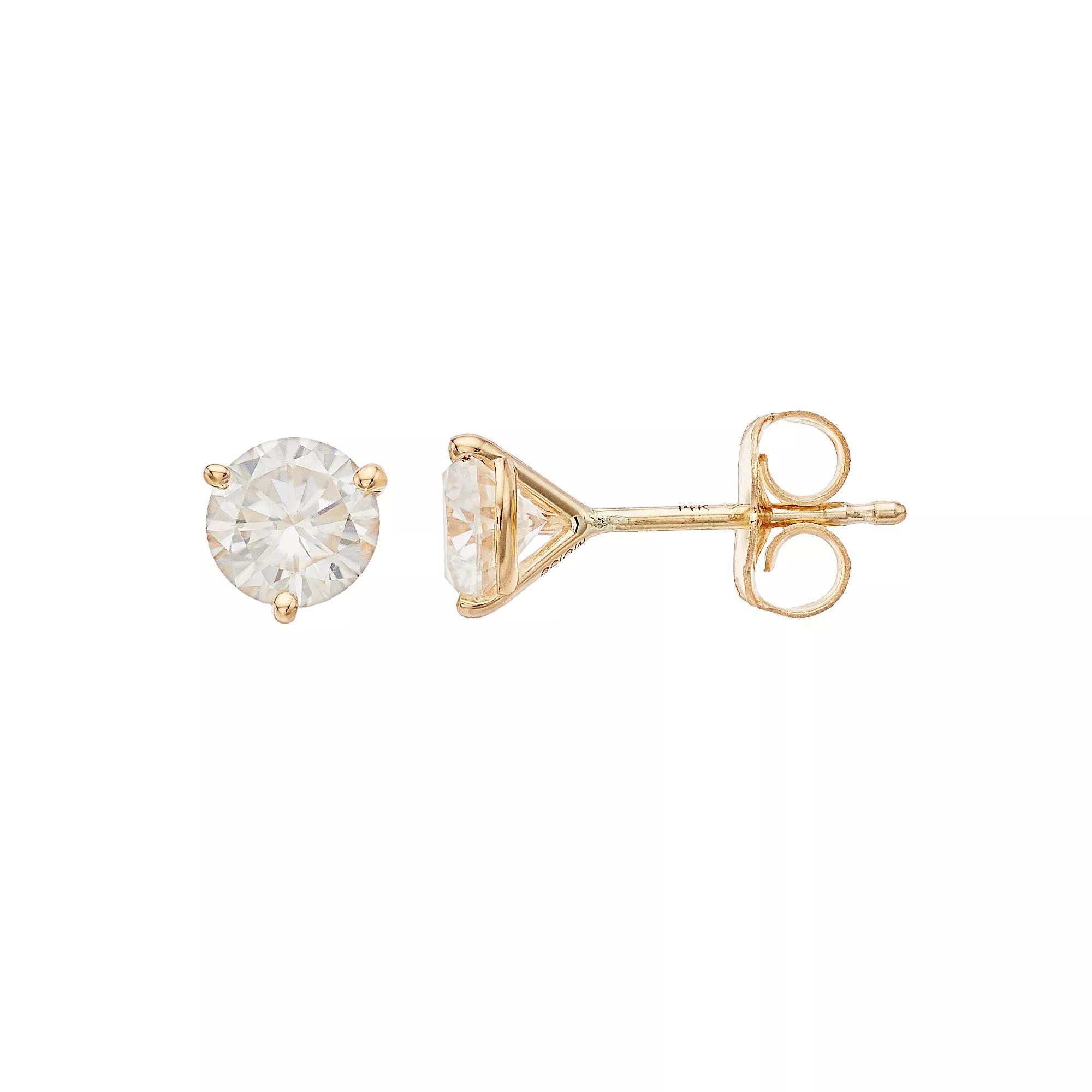 Radiant Fire 14k Gold Lab-Created Moissanite Stud Earrings, Women's Product Image