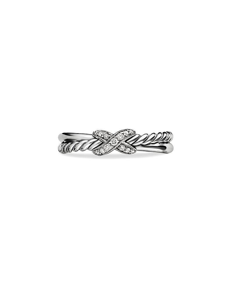 David Yurman Sterling Silver & Diamond Petite X Ring Product Image