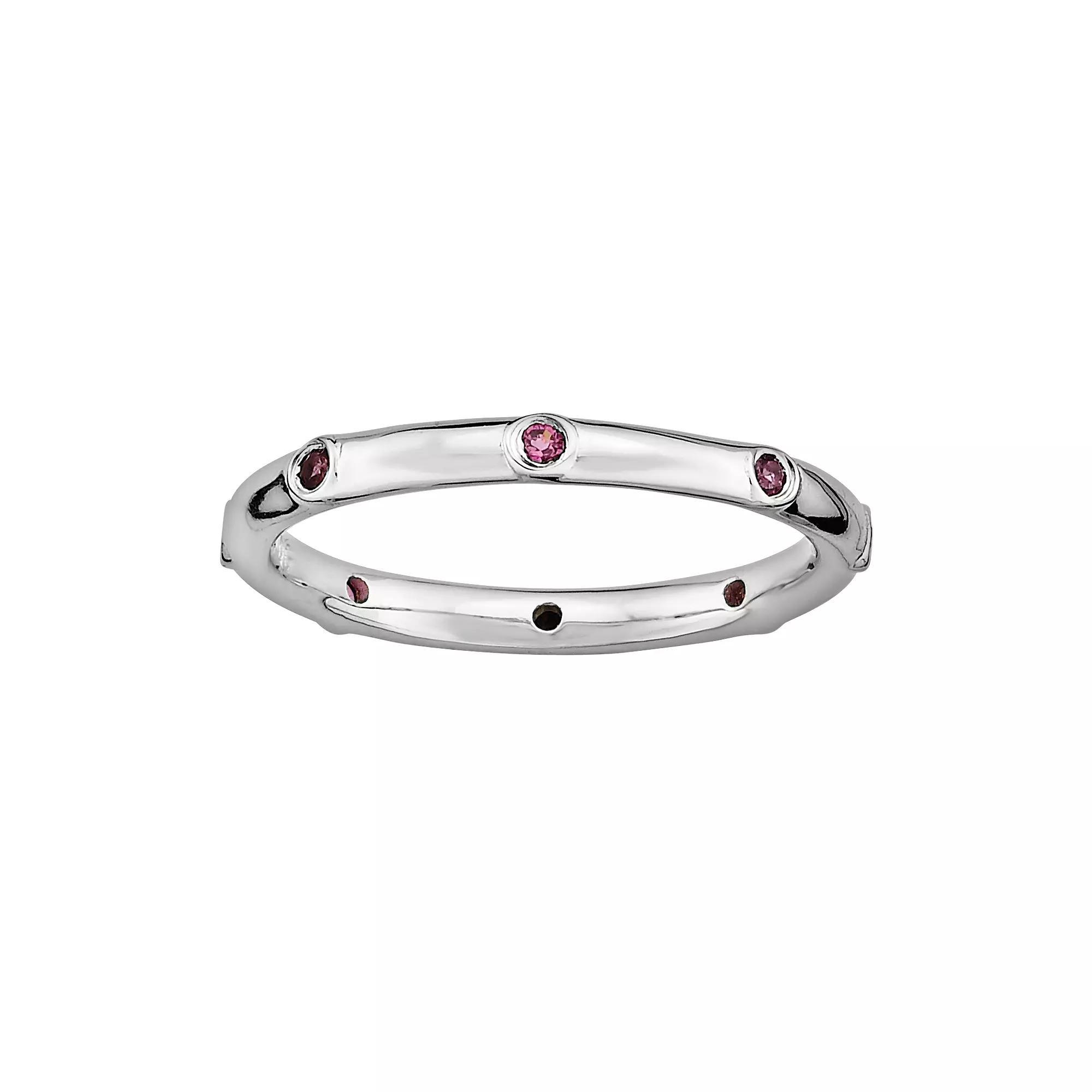 Stacks & Stones Sterling Silver Rhodolite Garnet Stack Ring, Women's, Size: 8 Product Image