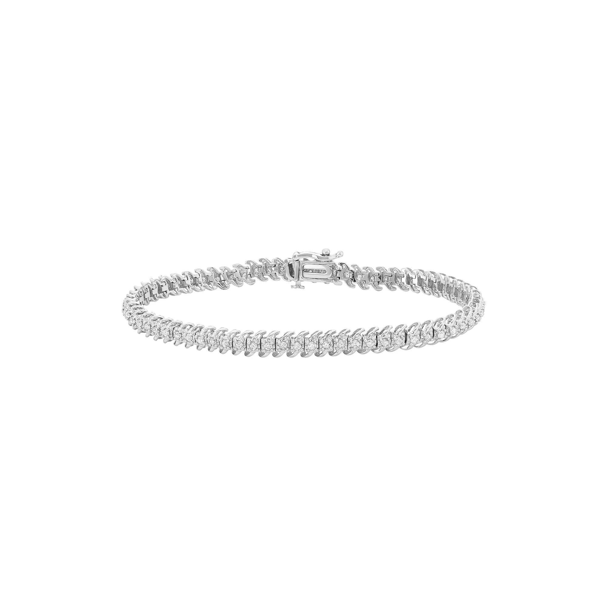 1 Carat T.W. Diamond 10k Gold Tennis Bracelet, Women's, Size: 7", White Product Image