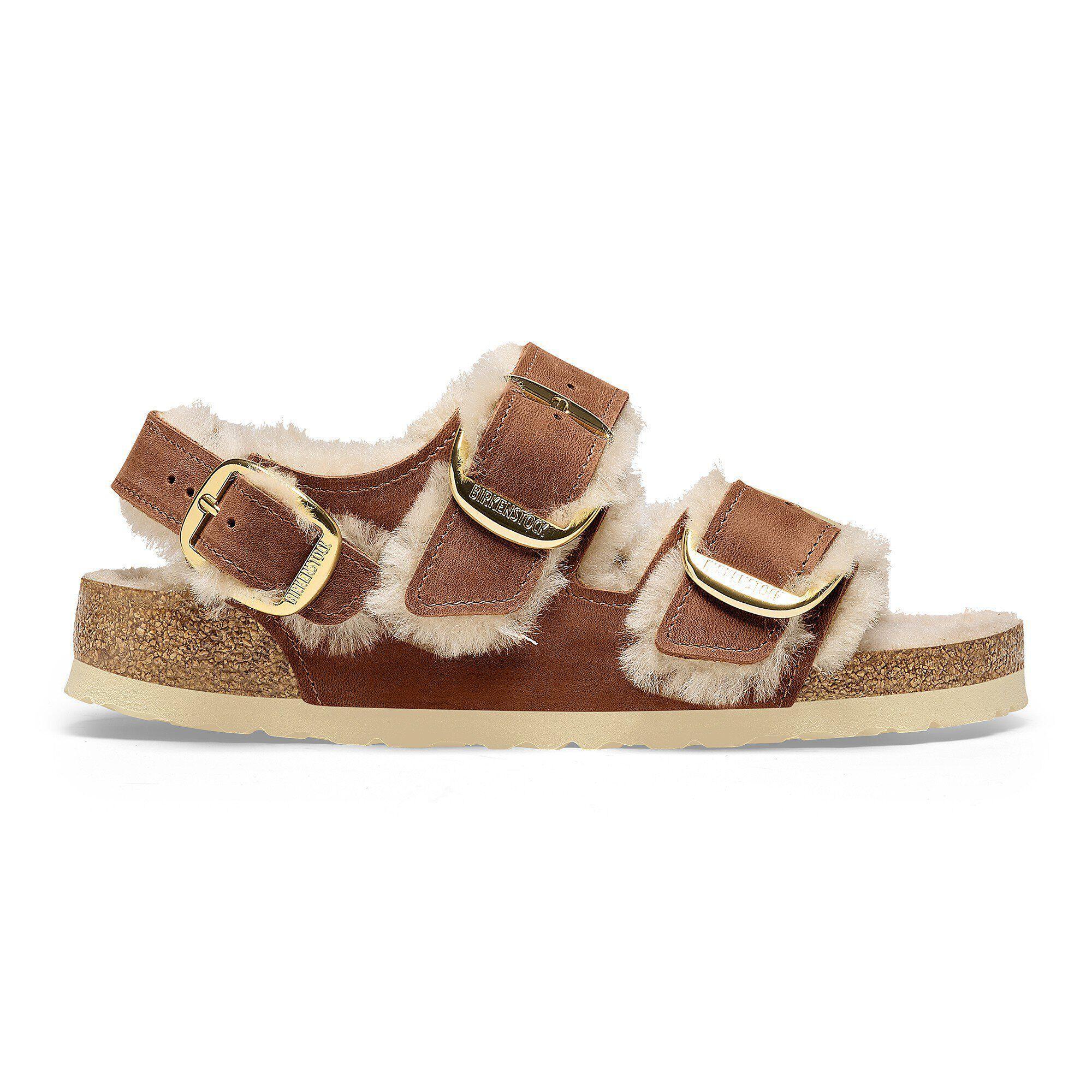 Milano Big Buckle Shearling Natural Leather Oiled Product Image