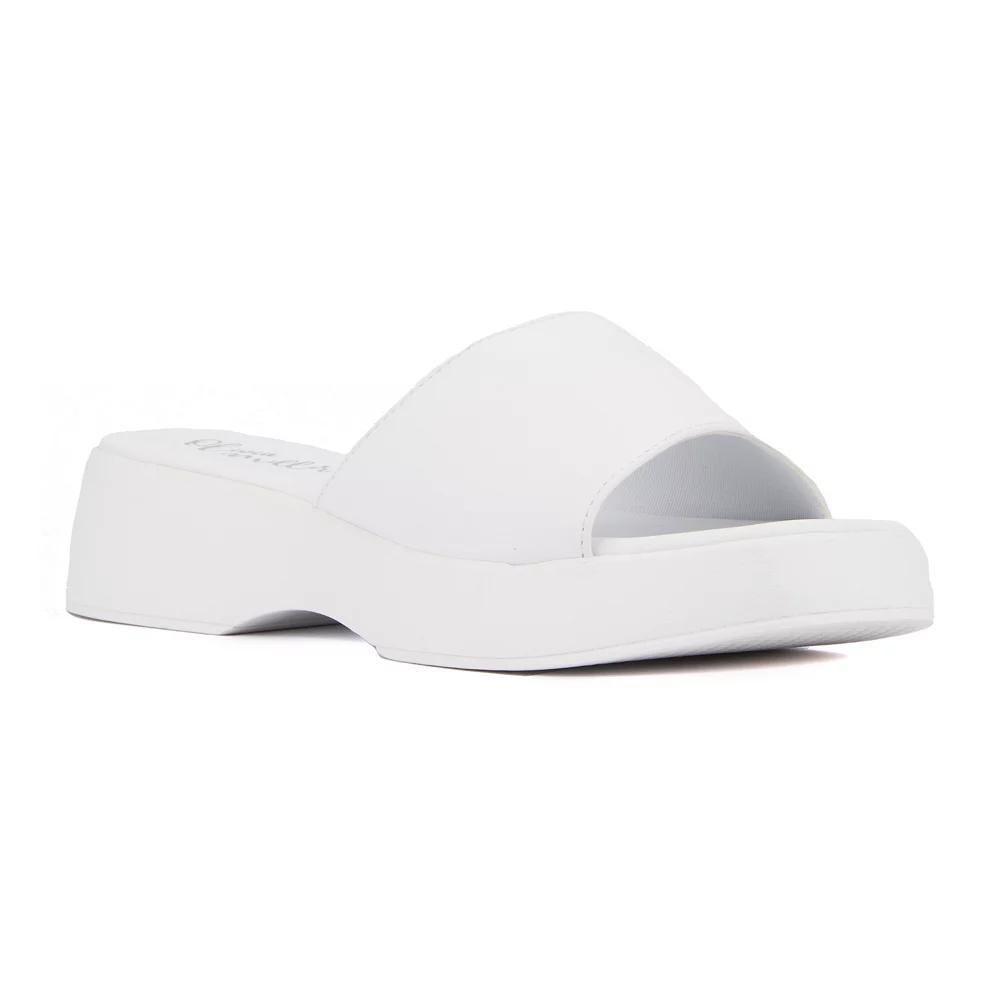 Olivia Miller Women's Ambition Platform Sandals, Size: 10, White Product Image