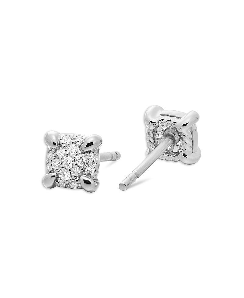 David Yurman 18K White Gold Precious Chatelaine Diamond Cluster Stud Earrings Product Image