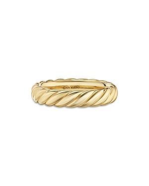Womens Sculpted Cable Band Ring In 18K Yellow Gold Product Image