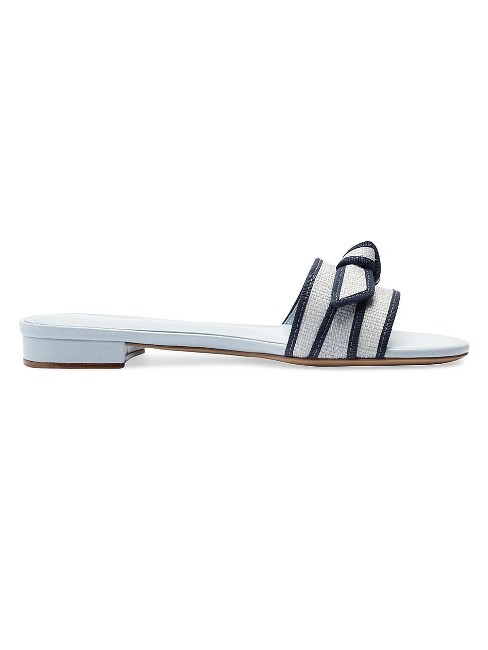 Alexandre Birman Womens Bow Raffia Slide Sandals Product Image