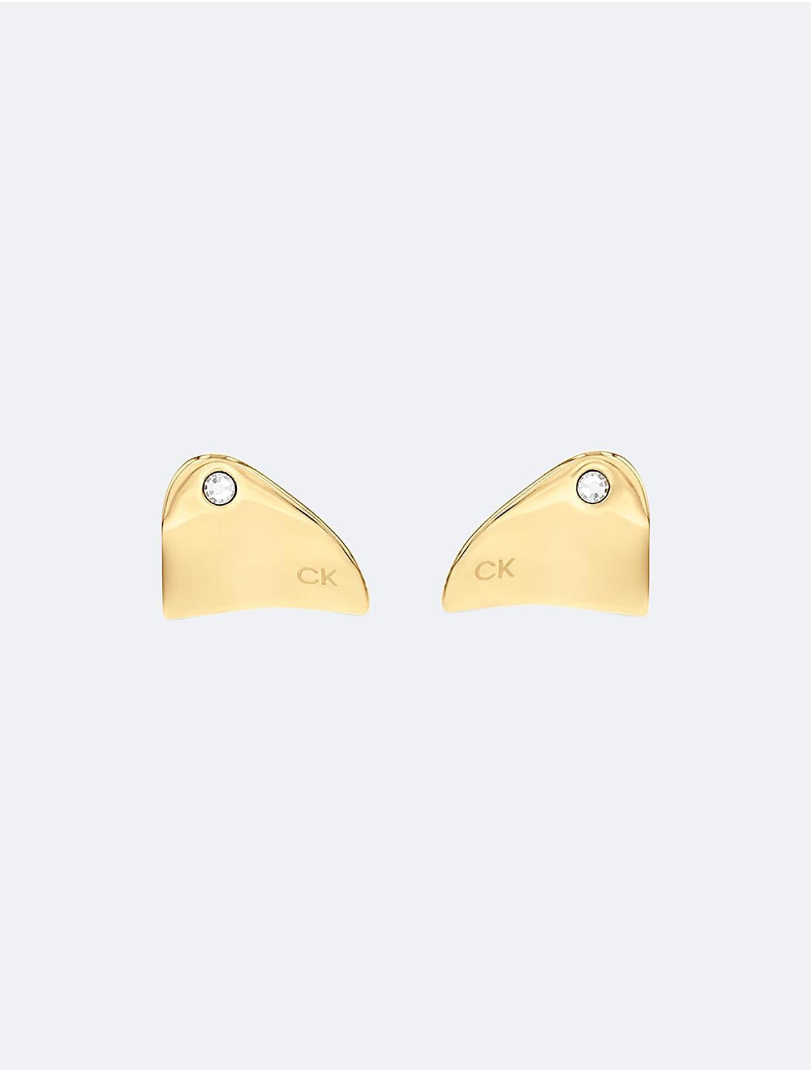 Calvin Klein Womens Minimalist Organic Shape Earrings - Metallic Product Image