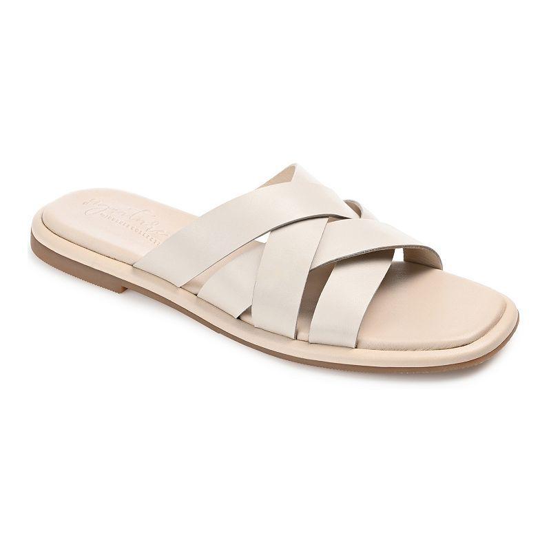 Journee Signature Parkker Tru Comfort Foam Womens Leather Slide Sandals Product Image