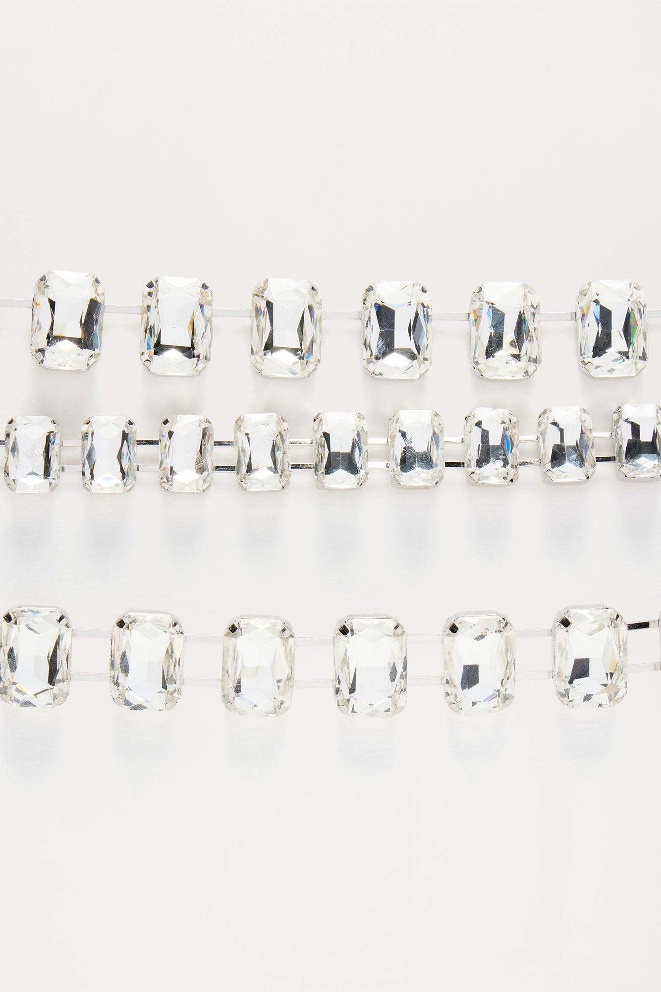 Want All The Sparkle Choker - Silver Product Image