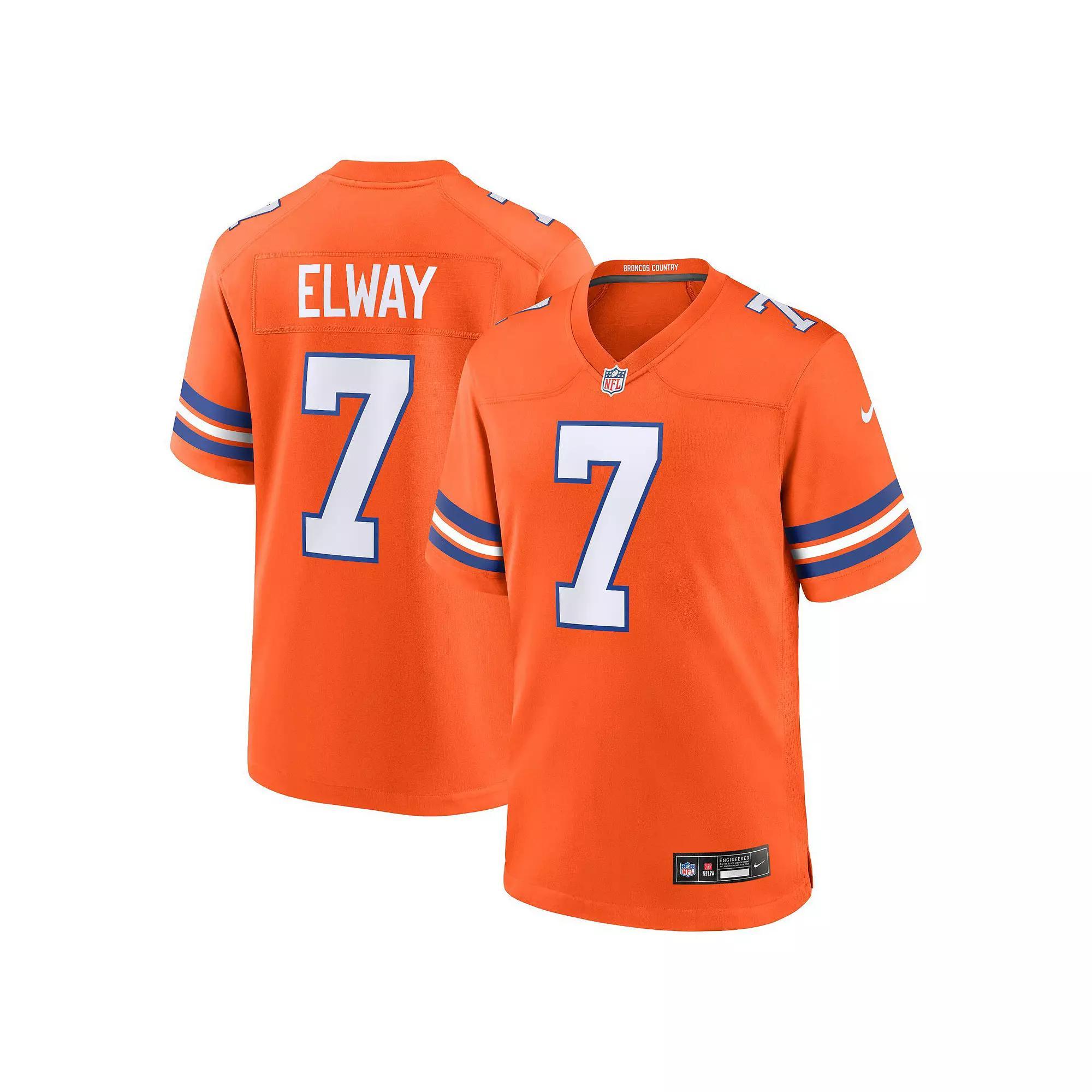 Men's Nike John Elway Orange Denver Broncos Mile High Collection 1977 Throwback Retired Player Game Jersey, Size: 3XL Product Image