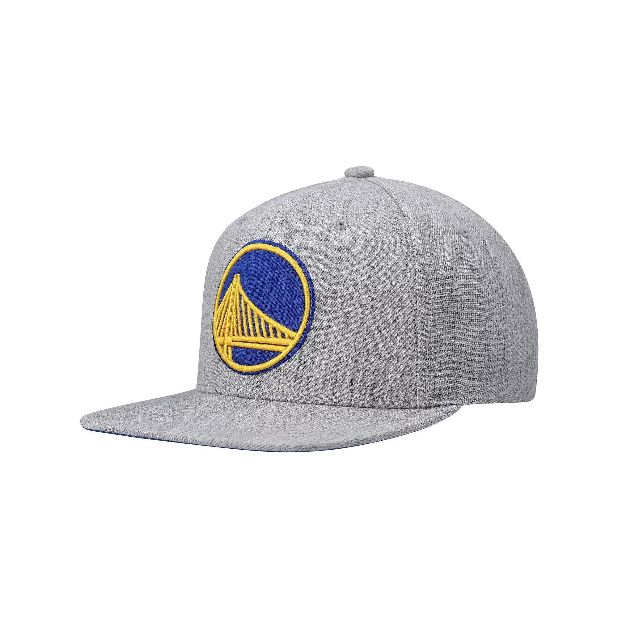 Mens Mitchell & Ness Heathered Gray Golden State Warriors 2.0 Snapback Hat Product Image