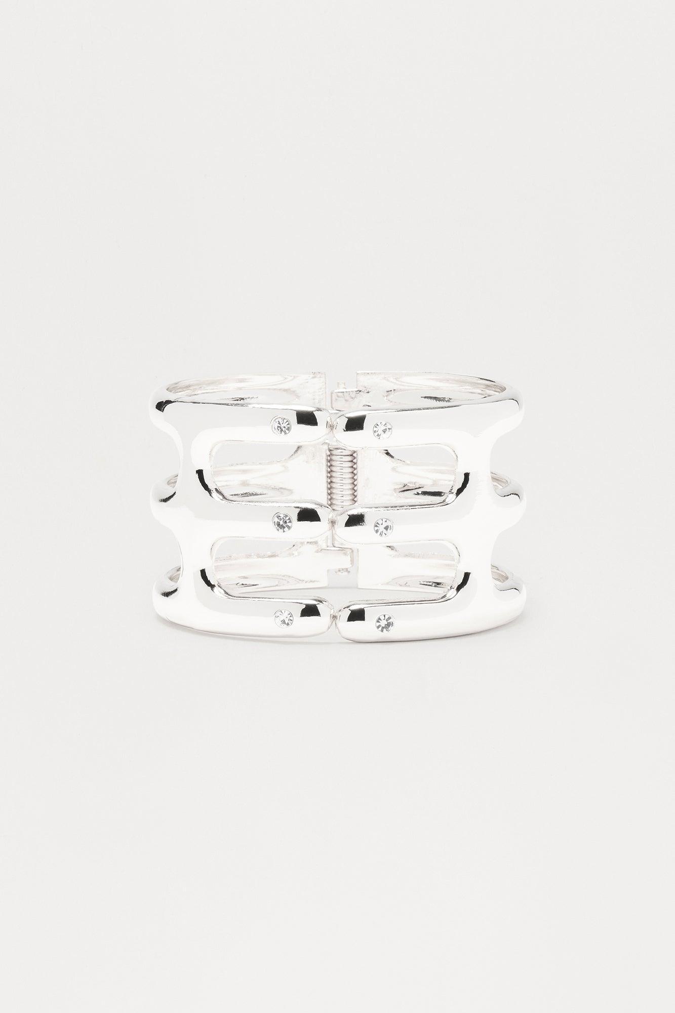 Ready Up Metal Cuff Bracelet - Silver Female Product Image