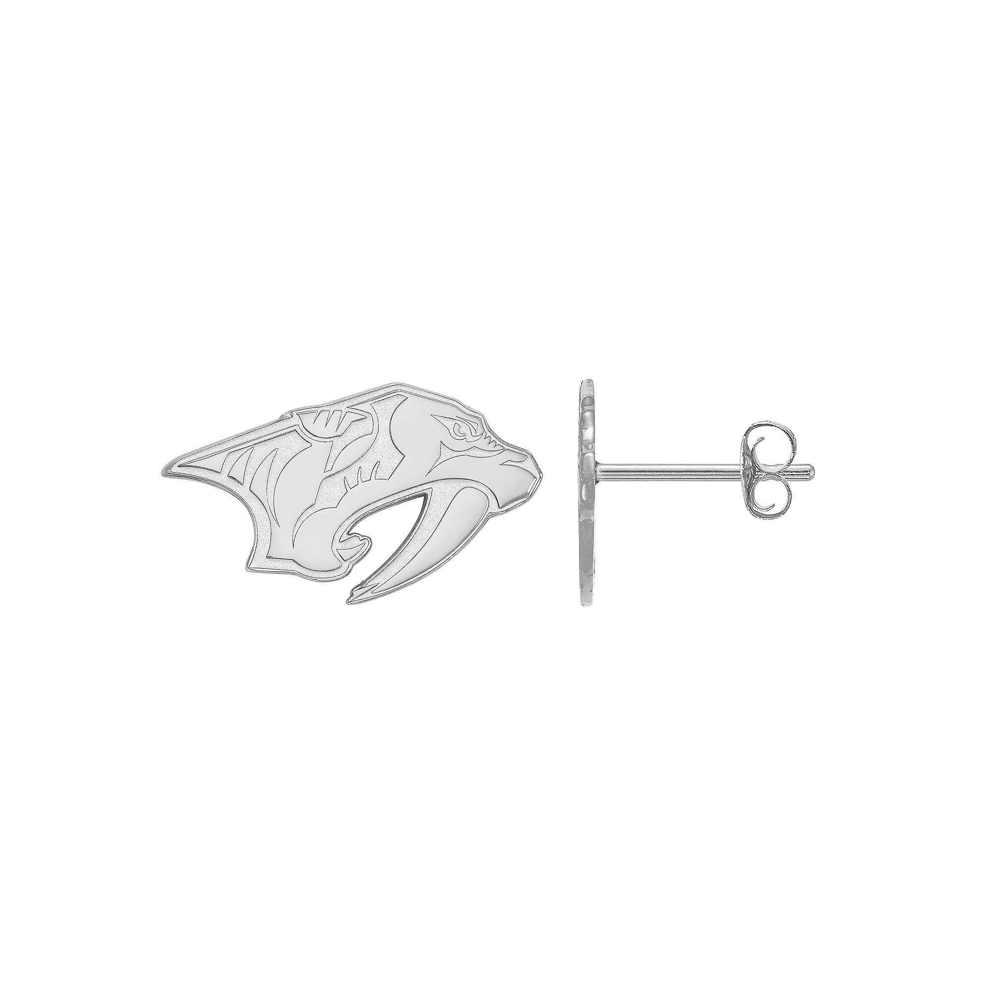 LogoArt Nashville Predators Sterling Silver Mini Logo Stud Earrings, Womens, Gold Tone Product Image