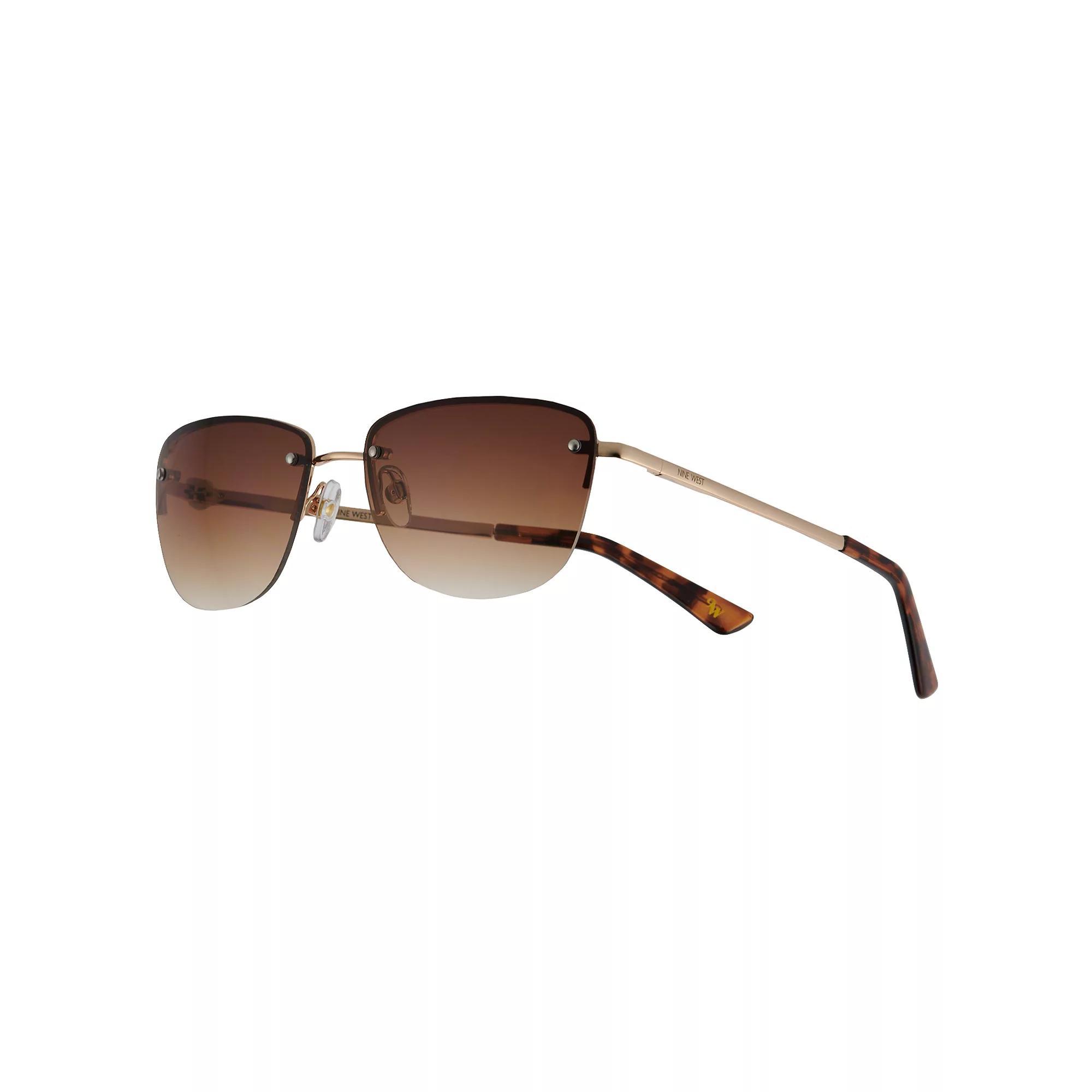 Womens Nine West 57mm Frame Semi-Rimless Rectangle Sunglasses Product Image