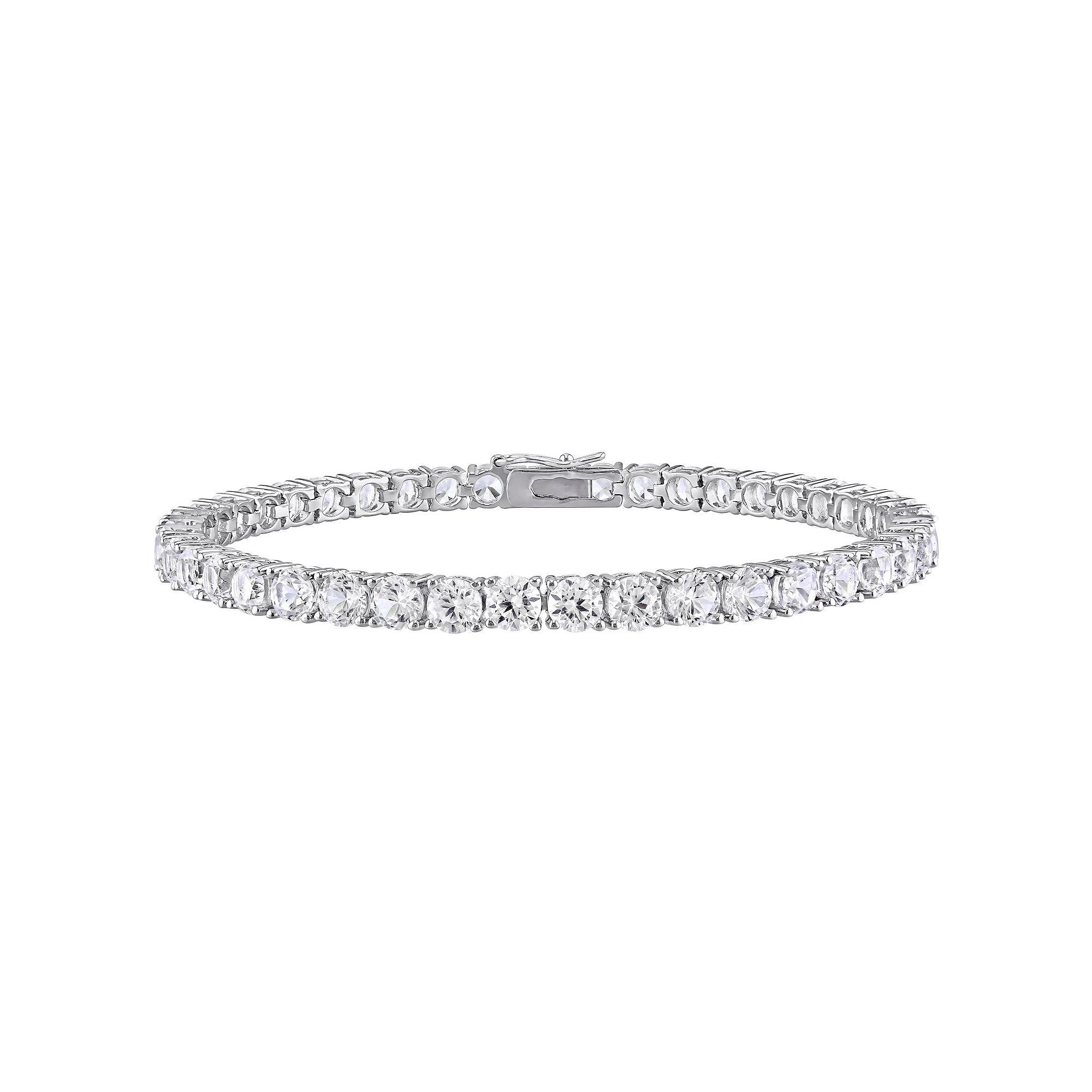 Stella Grace Sterling Silver Lab-Created White Sapphire Tennis Bracelet, Women's, Size: 7.25" Product Image
